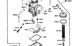 Carburetor(KXF250-A2)(004205å) for квадроцикла KAWASAKI KXF250 TECATE-4 (KXF250-A2)1988 year 