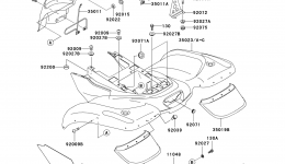 Rear Fender(s) для квадроцикла KAWASAKI PRAIRIE 300 4X4 (KVF300-A2)2000 г. 