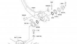 BRAKE PEDAL для квадроцикла KAWASAKI PRAIRIE 300 4X4 (KVF300-A3)2001 г. 