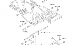 Frame Fittings for квадроцикла KAWASAKI BAYOU 220 (KLF220-A9)1996 year 