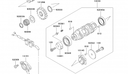 Gear Change Drum/Shift Fork(s) для квадроцикла KAWASAKI LAKOTA SPORT (KEF300-B1)2001 г. 