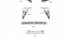 Decals(Black)(CDF)(US) for квадроцикла KAWASAKI BRUTE FORCE 300 (KVF300CDF)2013 year 