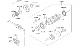 Gear Change Drum/Shift Fork(s) for квадроцикла KAWASAKI BAYOU 300 (KLF300-B14)2001 year 