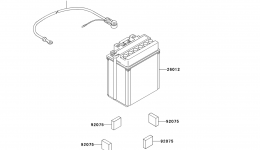 Optional Parts(CN)(Battery) for квадроцикла KAWASAKI PRAIRIE 360 4X4 (KVF360-C1)2003 year 