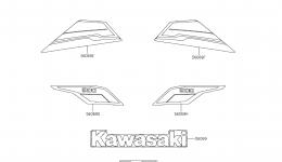 Decals(F.Red)(CEF) для квадроцикла KAWASAKI BRUTE FORCE 300 (KVF300CEF)2014 г. 