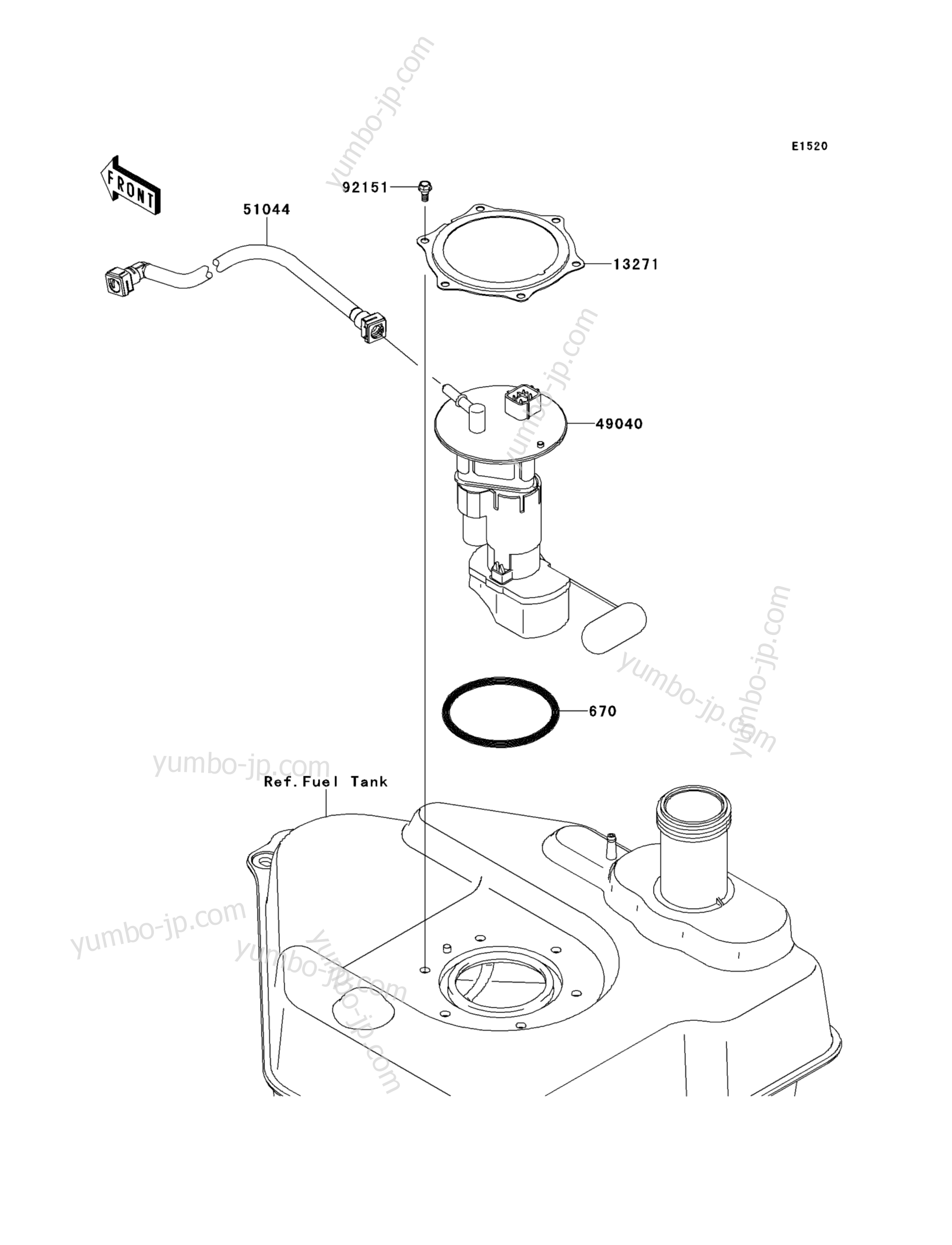 FUEL PUMP for ATVs KAWASAKI BRUTE FORCE 750 4X4I (KVF750D9F) 2009 year