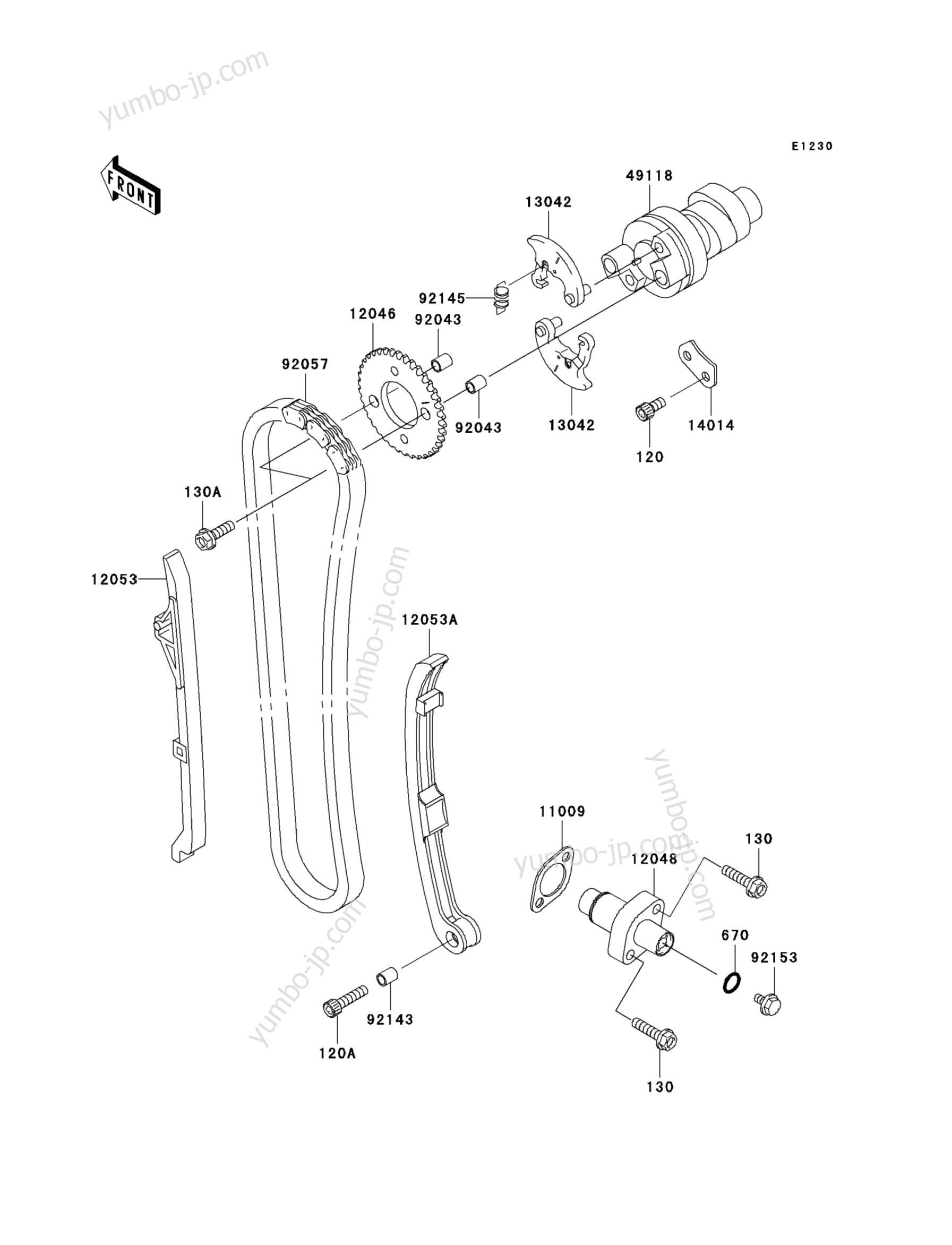 Camshaft(s)/Tensioner для квадроциклов KAWASAKI PRAIRIE 360 4X4 (KVF360CBF) 2011 г.