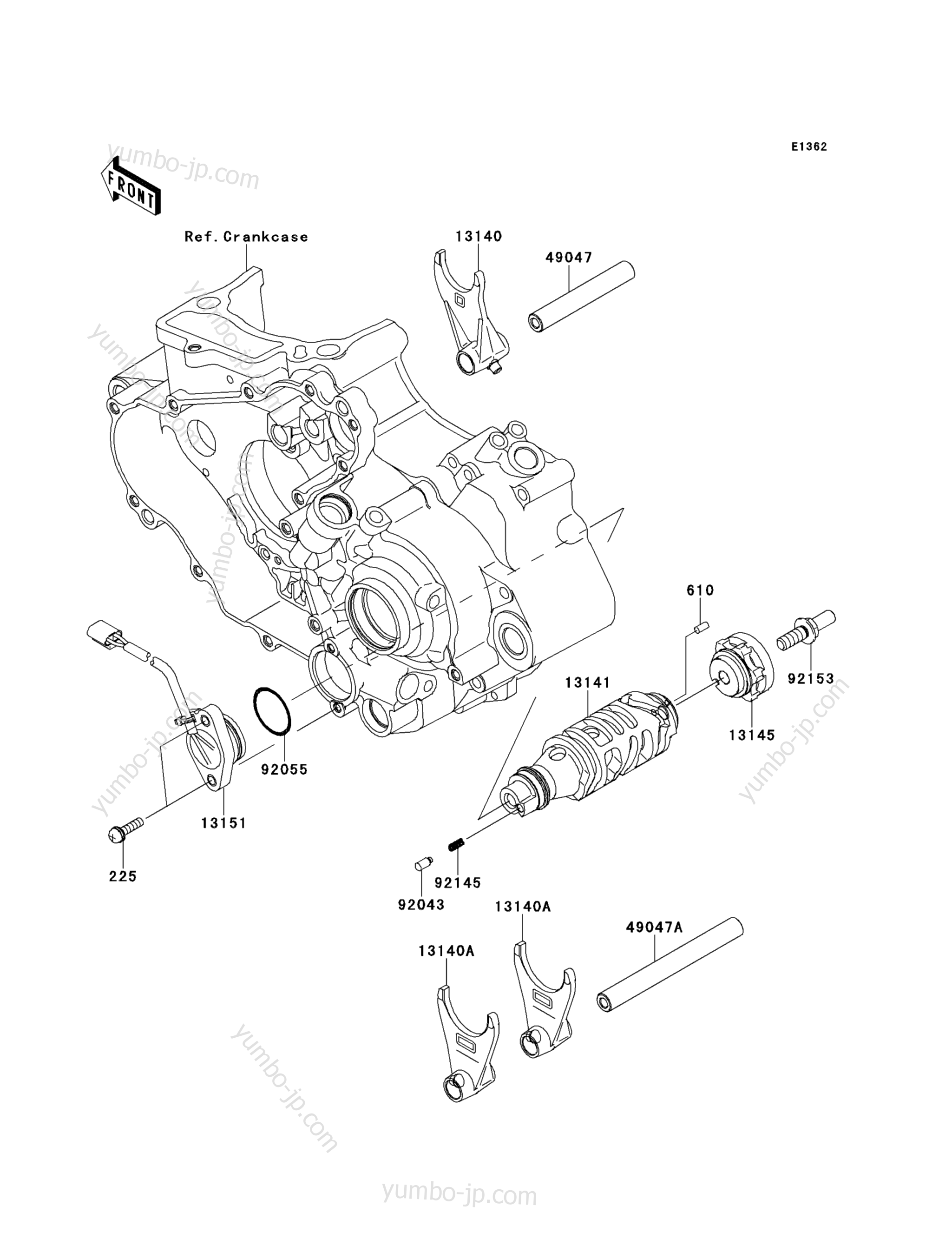 Gear Change Drum/Shift Fork(s) for ATVs KAWASAKI KFX450R (KSF450BEF) 2014 year