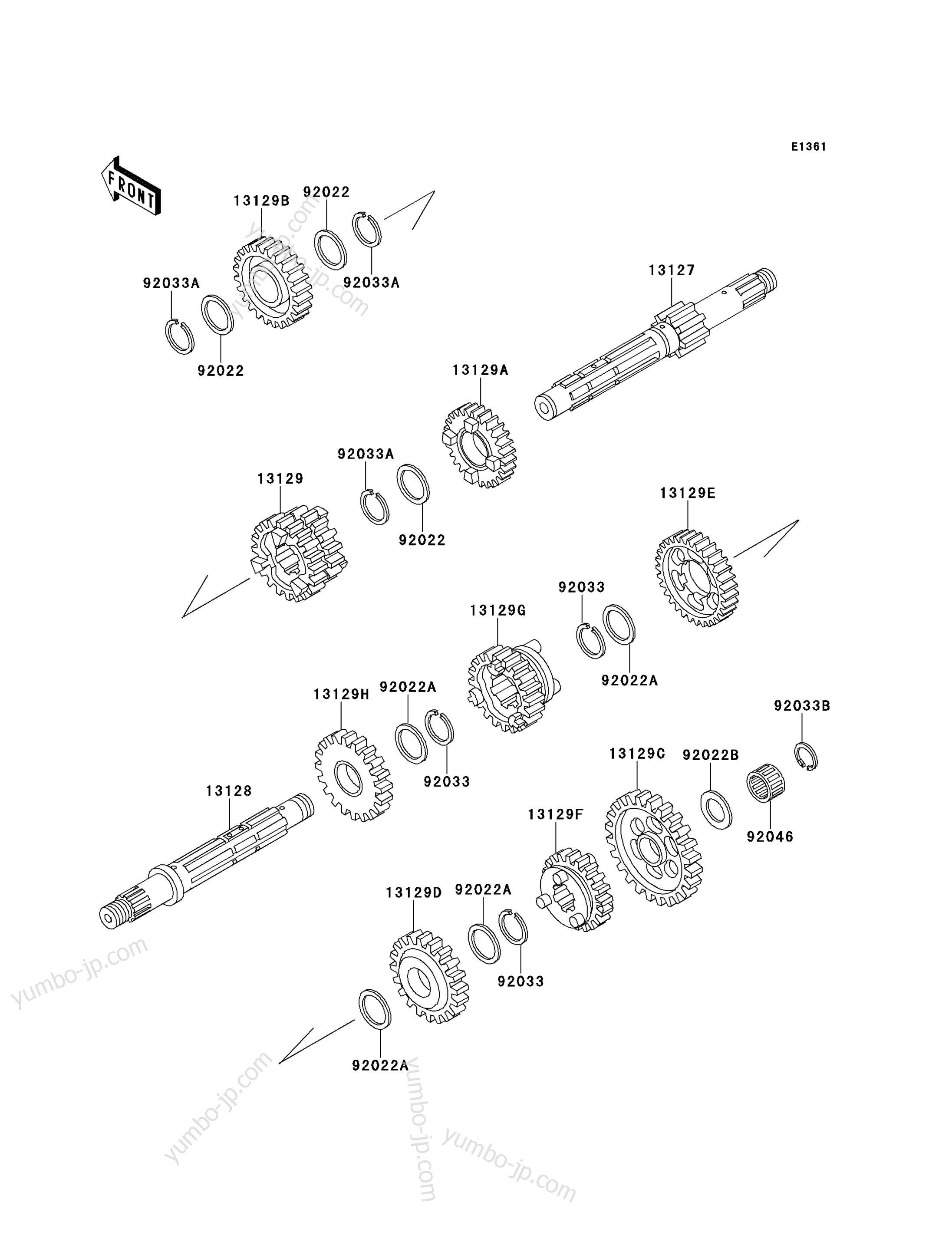 TRANSMISSION for ATVs KAWASAKI BAYOU 250 (KLF250-A3) 2005 year