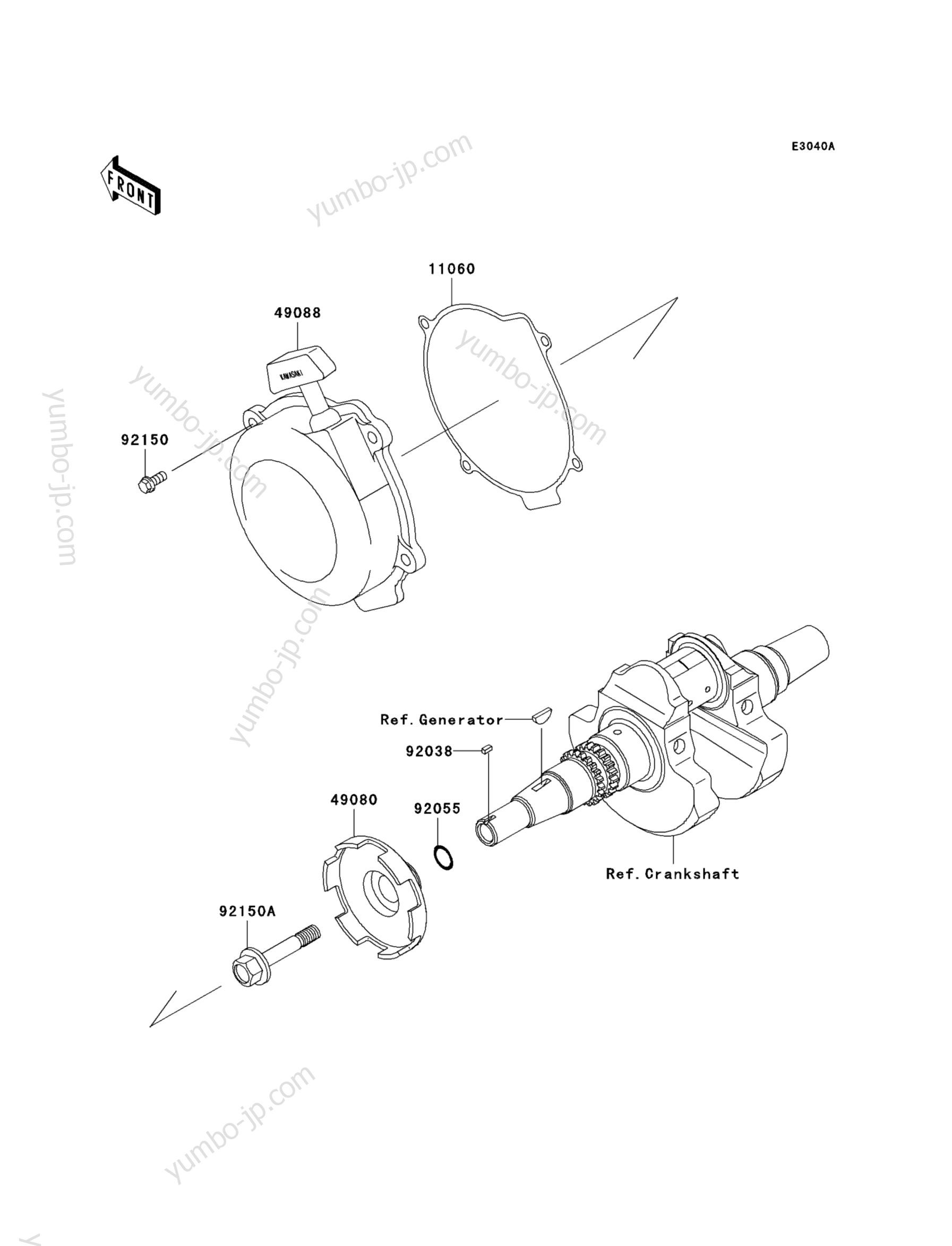 Recoil Starter(VF650AE640352&sim;) для квадроциклов KAWASAKI BRUTE FORCE 650 4X4 (KVF650E9F) 2009 г.