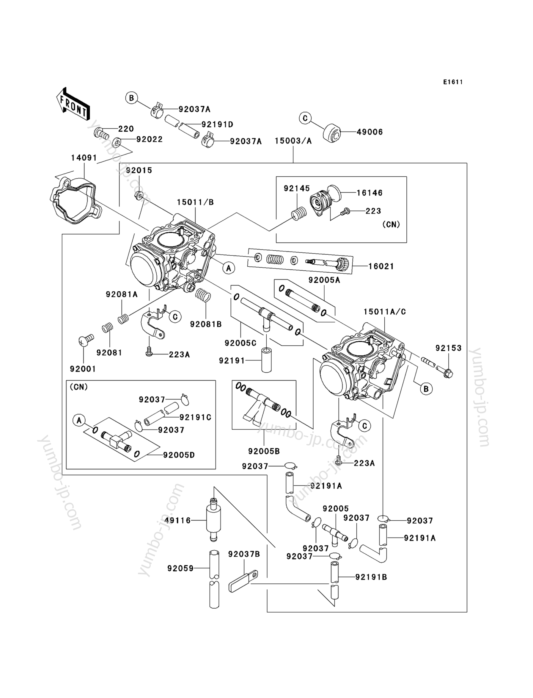 Карбюратор для квадроциклов KAWASAKI BRUTE FORCE 650 4X4 (KVF650-E1) 2005 г.