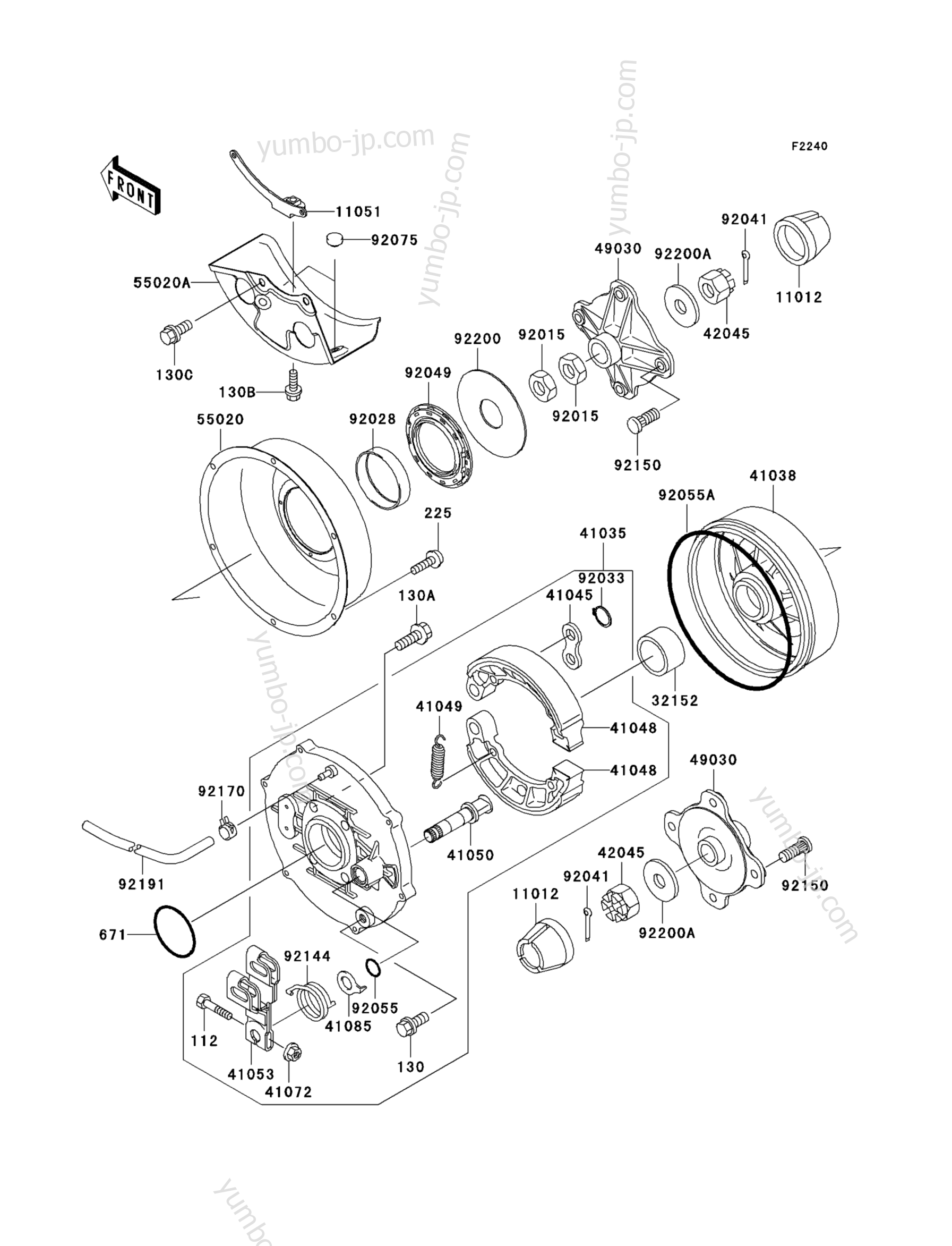 REAR HUB for ATVs KAWASAKI PRAIRIE 300 4X4 (KVF300-A3) 2001 year