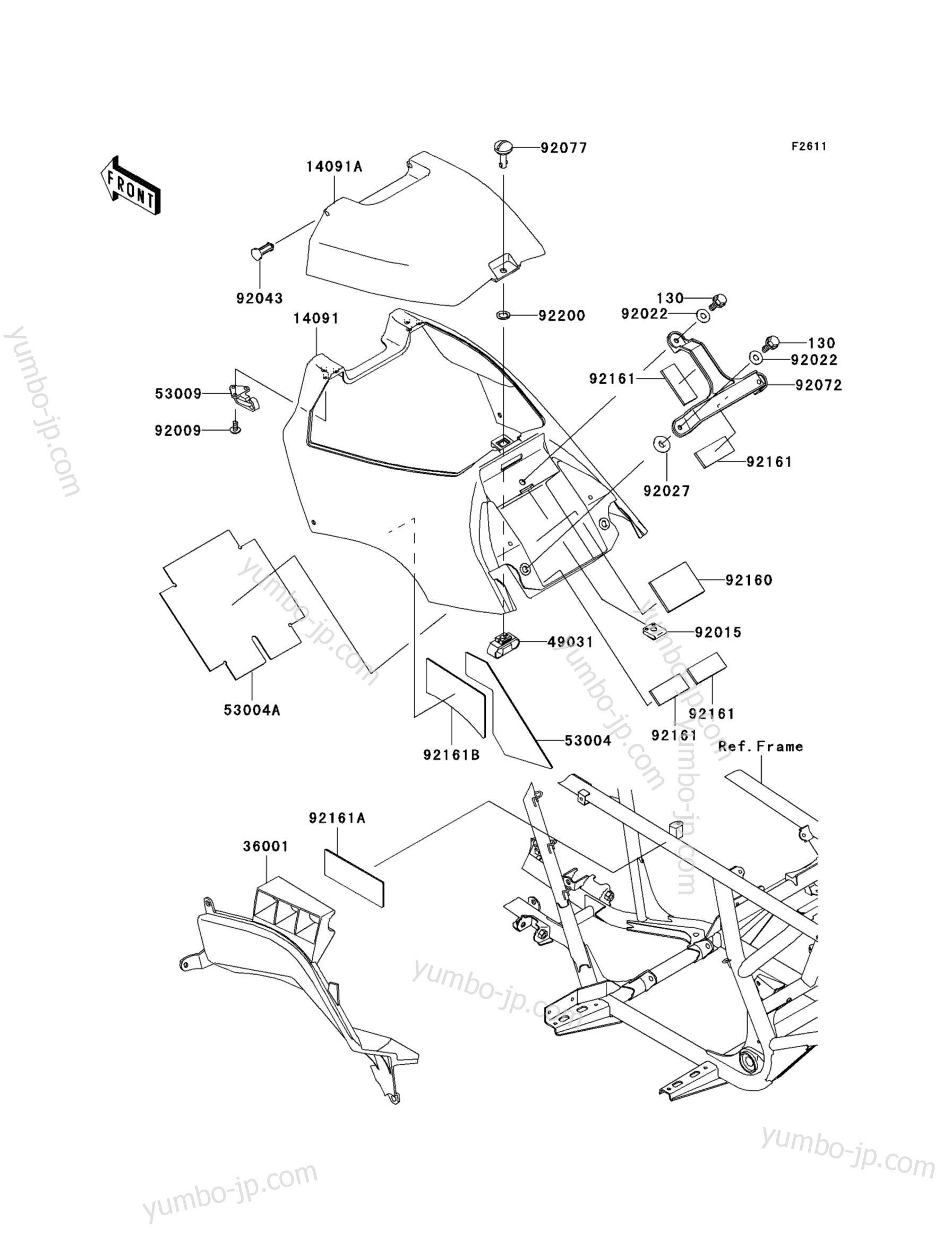 SIDE COVERS for ATVs KAWASAKI PRAIRIE 650 4X4 (KVF650-B2) 2003 year