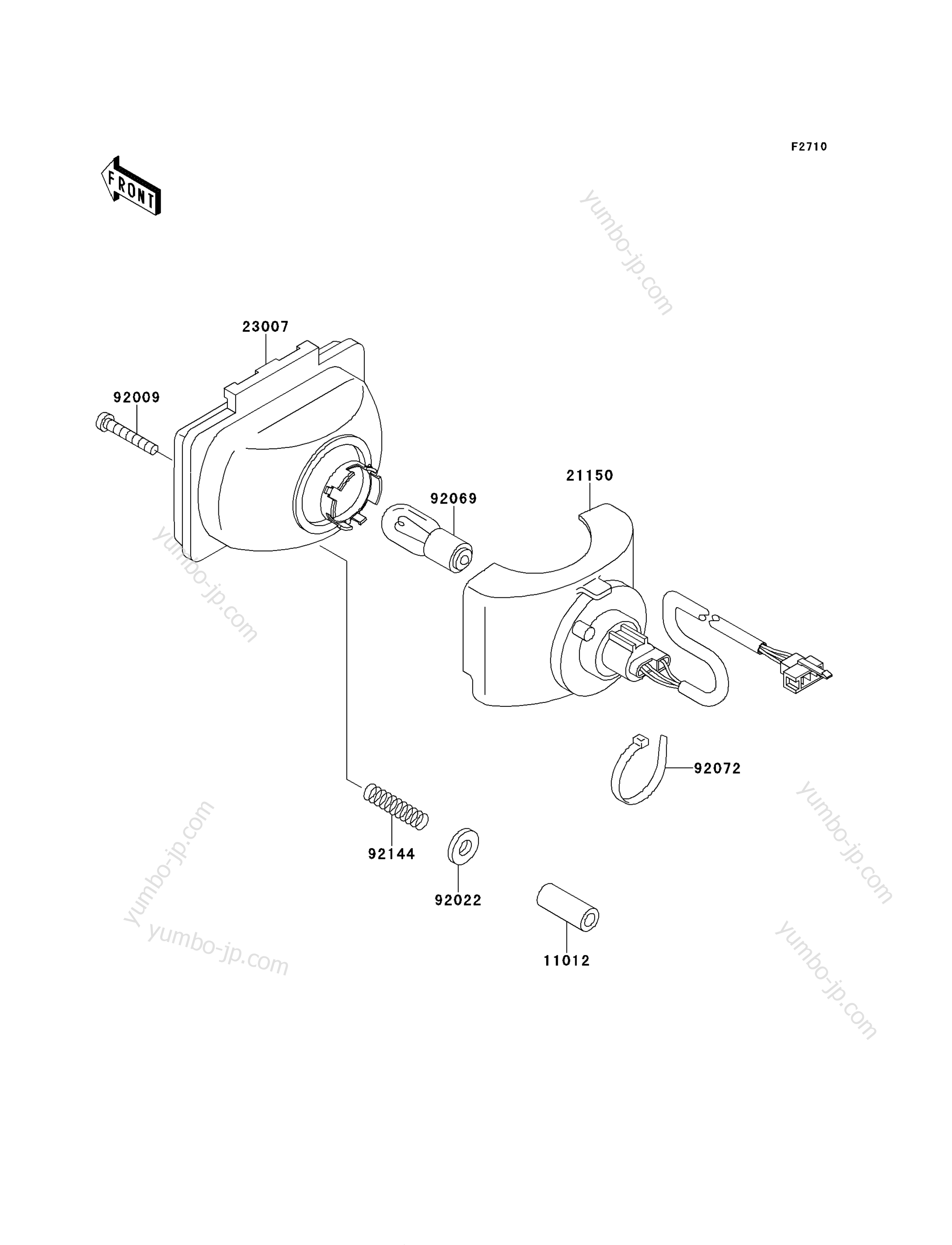 Headlight(s) for ATVs KAWASAKI BAYOU 250 (KLF250-A2) 2004 year