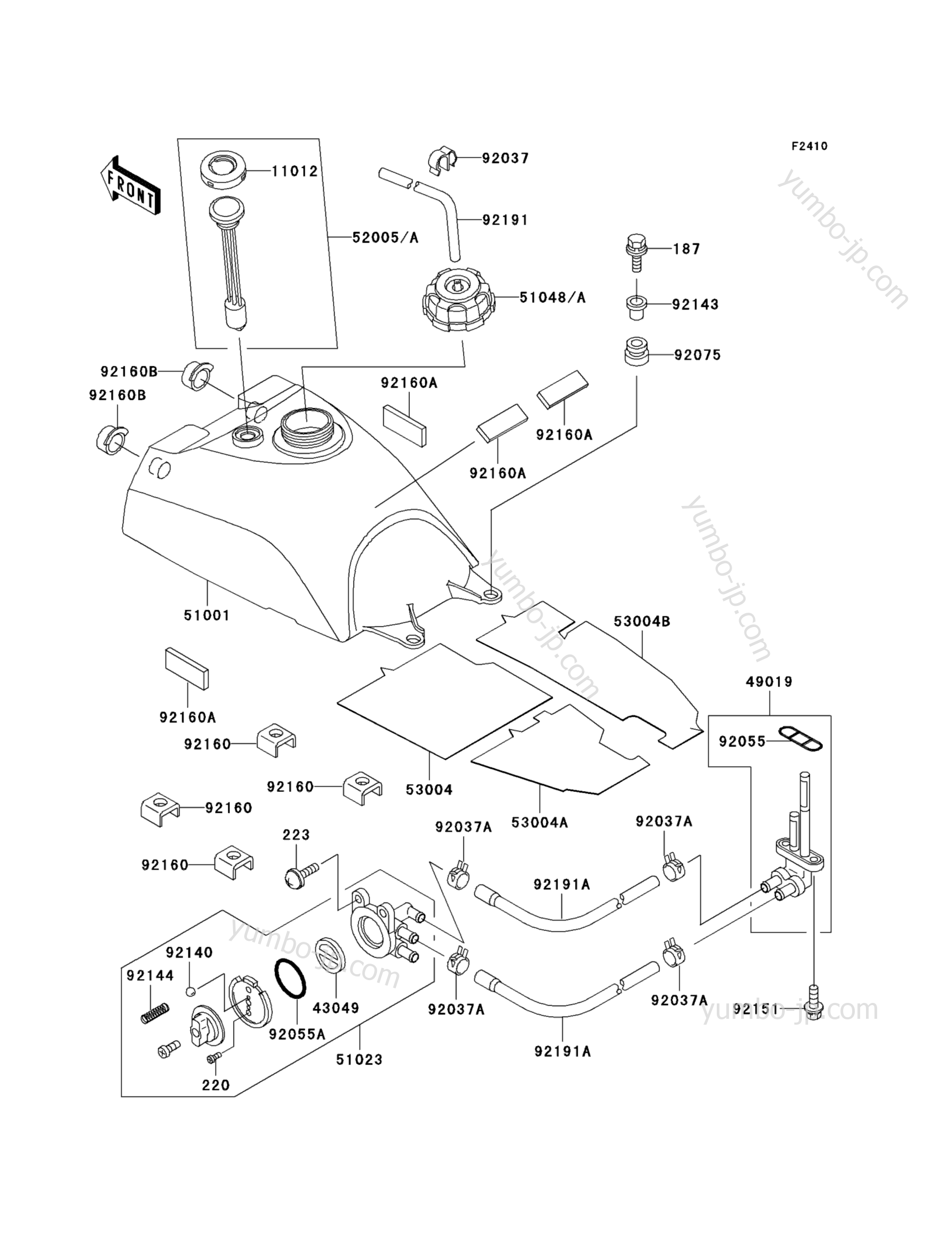 Топливный бак для квадроциклов KAWASAKI PRAIRIE 300 4X4 (KVF300-A3) 2001 г.