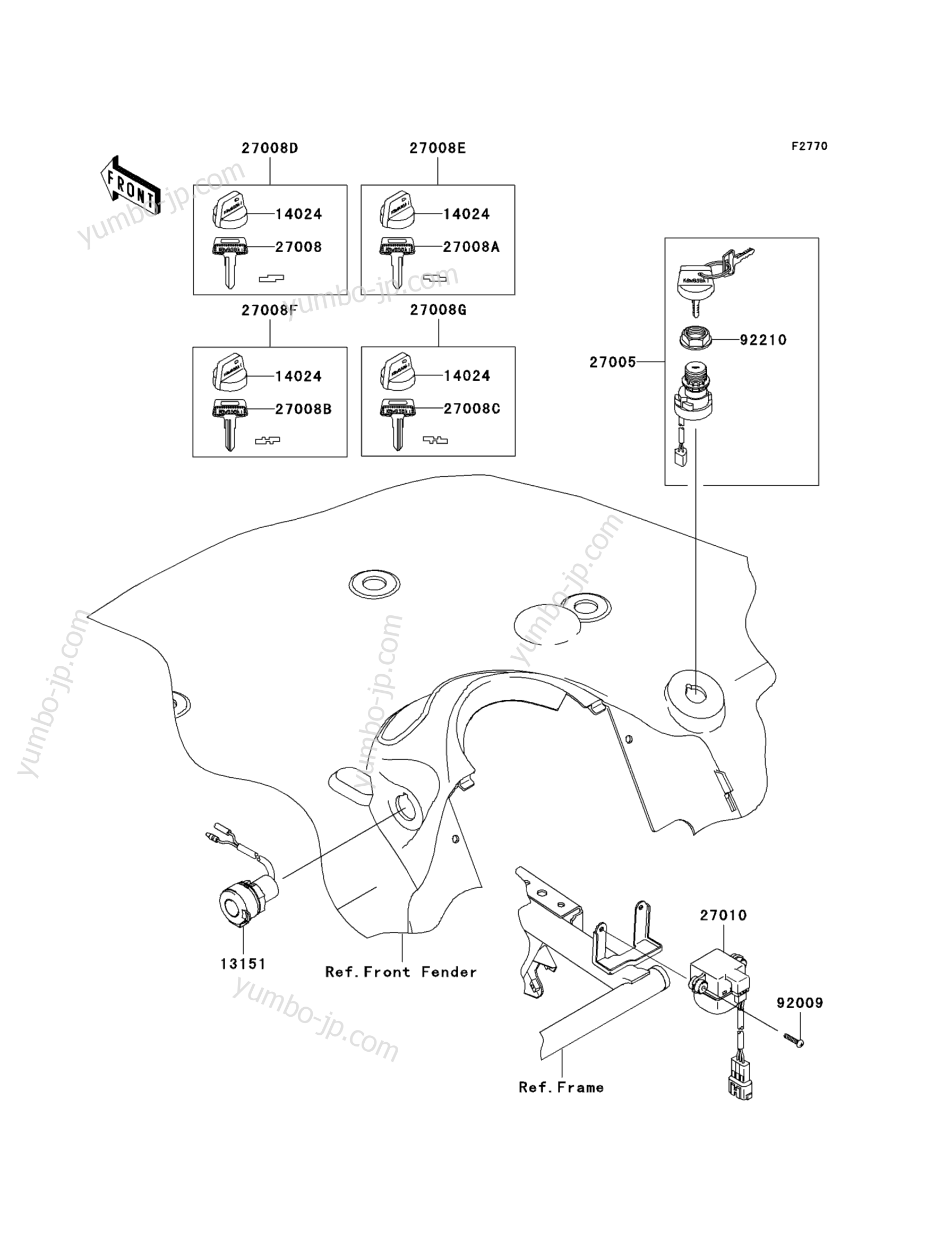 IGNITION SWITCH для квадроциклов KAWASAKI PRAIRIE 650 (KVF650-A1) 2002 г.