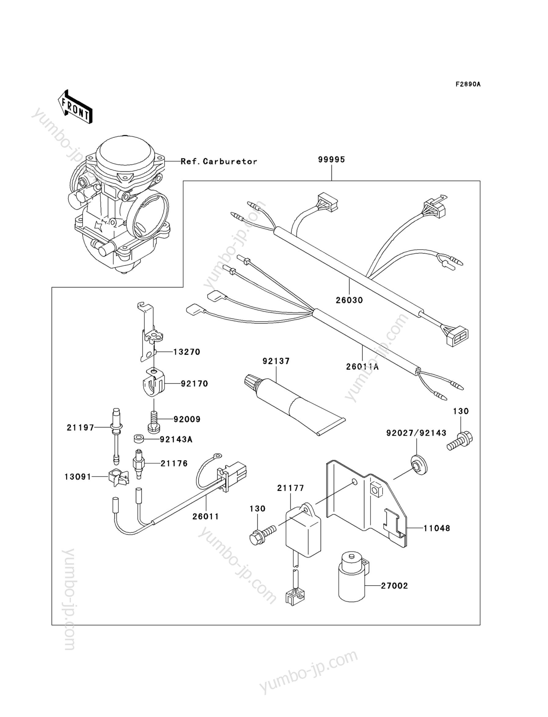 Optional Parts(Carburetor) for ATVs KAWASAKI PRAIRIE 400 4X4 (KVF400-A2) 1998 year