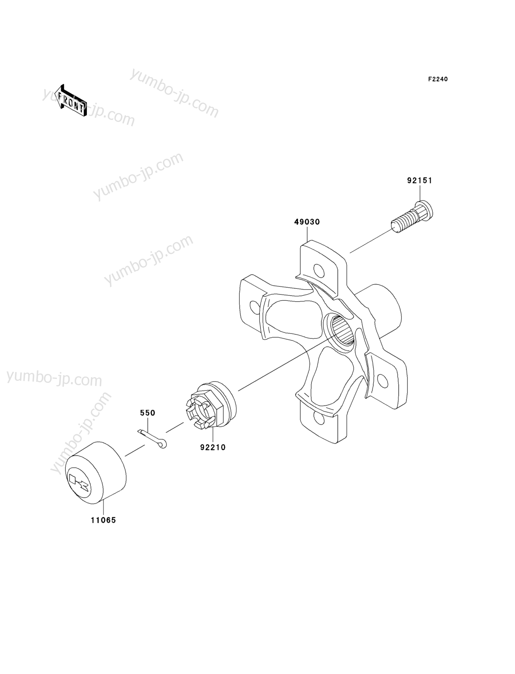 REAR HUB для квадроциклов KAWASAKI PRAIRIE 650 (KVF650-A1) 2002 г.