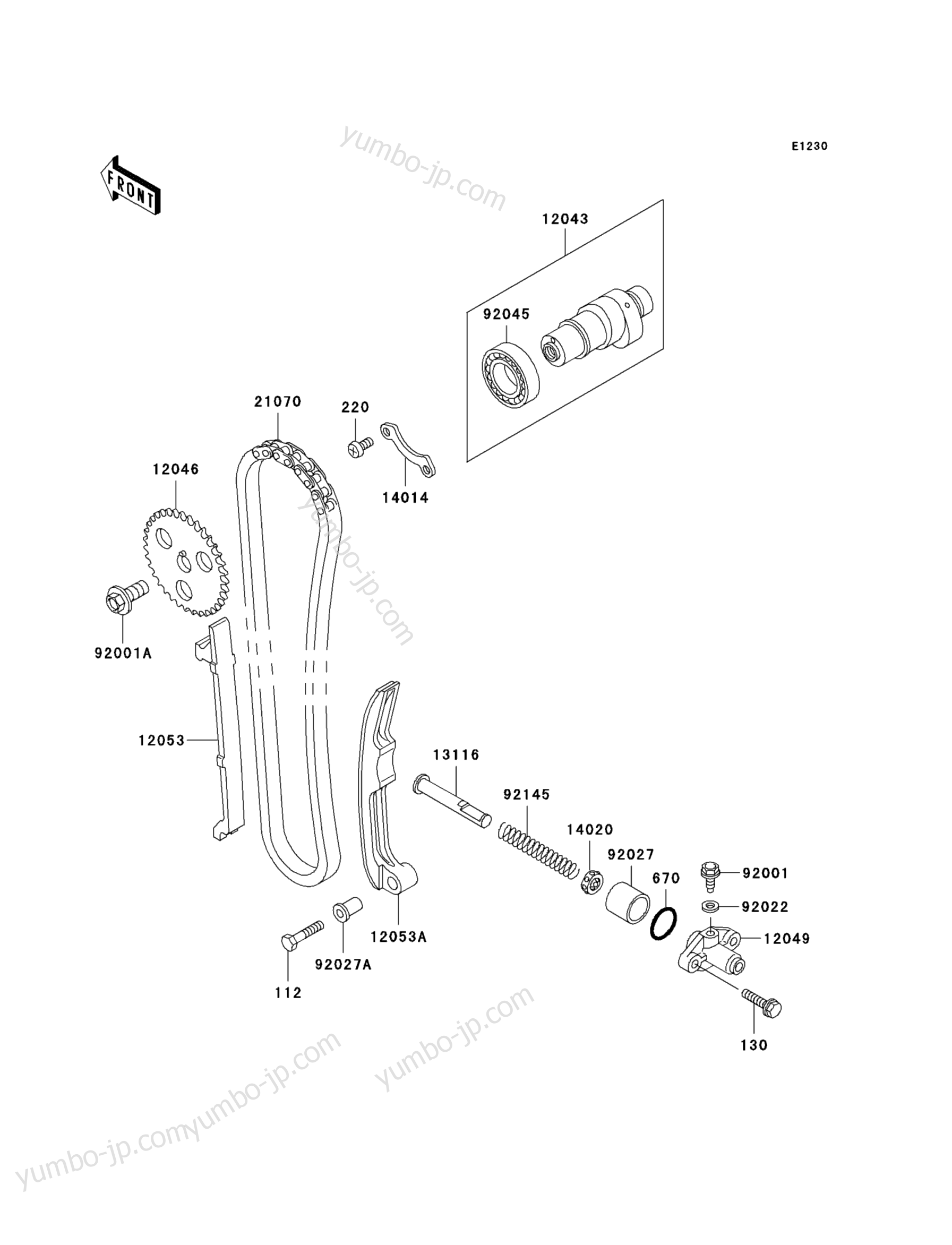 Camshaft(s)/Tensioner for ATVs KAWASAKI PRAIRIE 300 4X4 (KVF300-A2) 2000 year