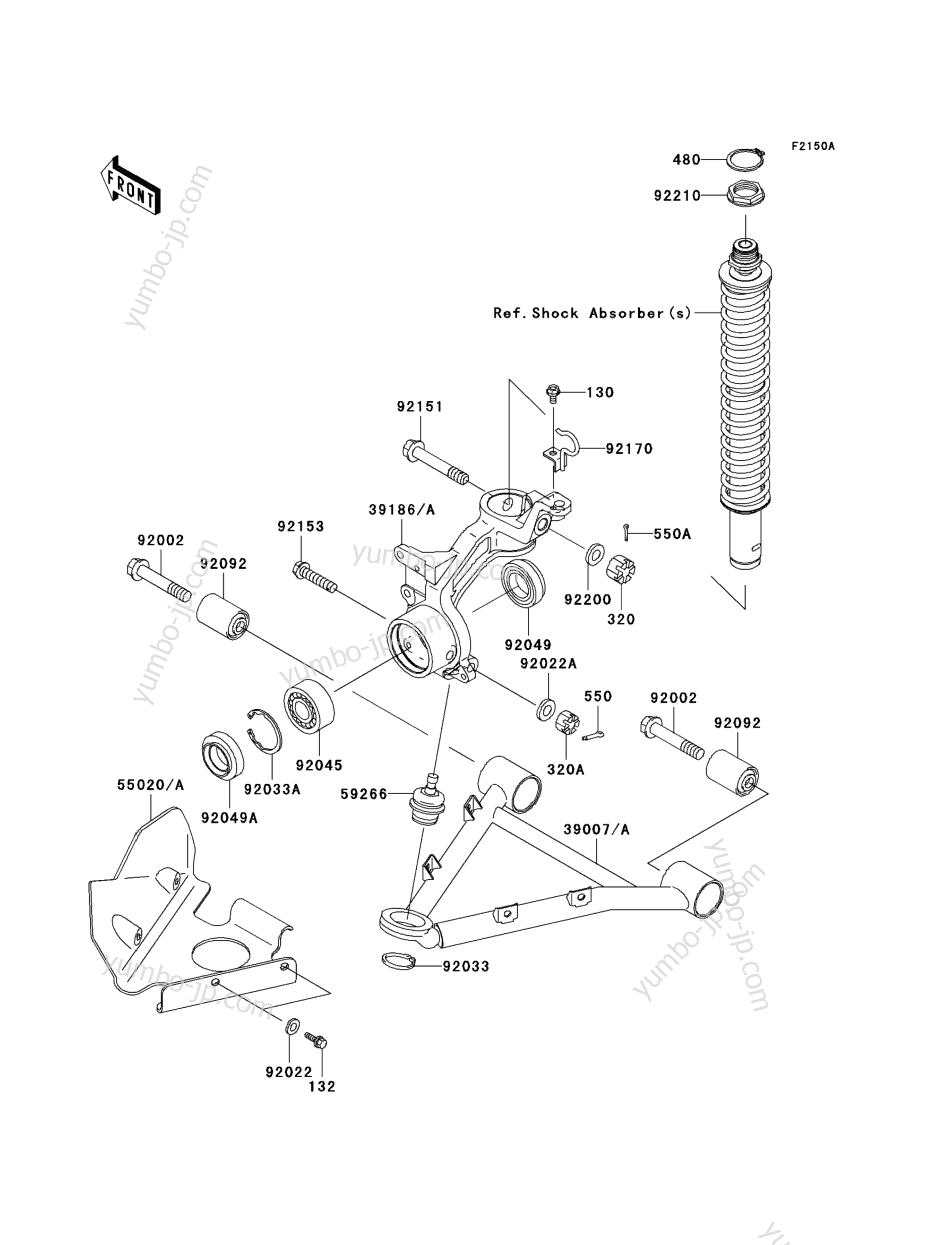 Suspension(A3/A4) для квадроциклов KAWASAKI PRAIRIE 300 4X4 (KVF300-A3) 2001 г.