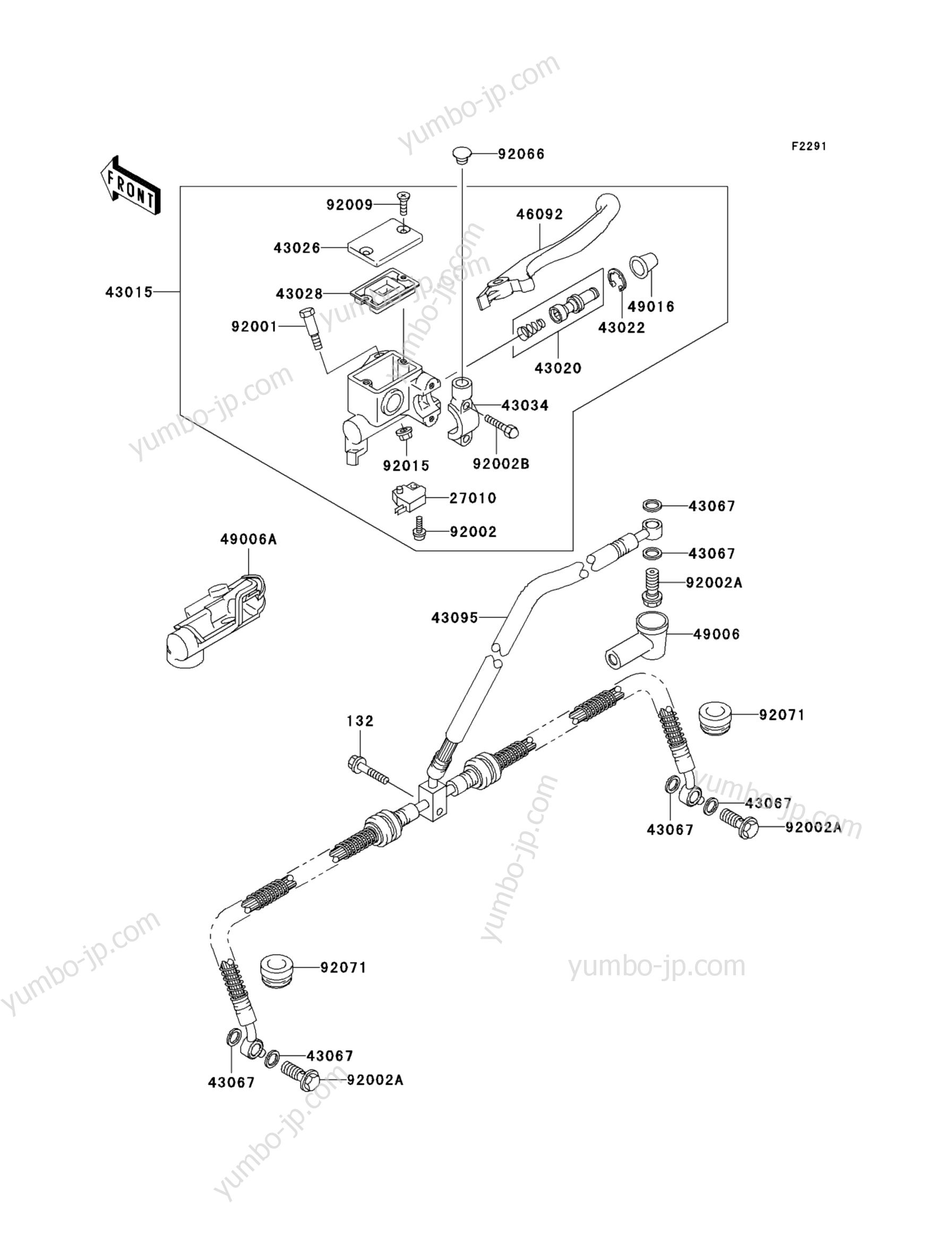 FRONT MASTER CYLINDER для квадроциклов KAWASAKI PRAIRIE 650 (KVF650-A1) 2002 г.