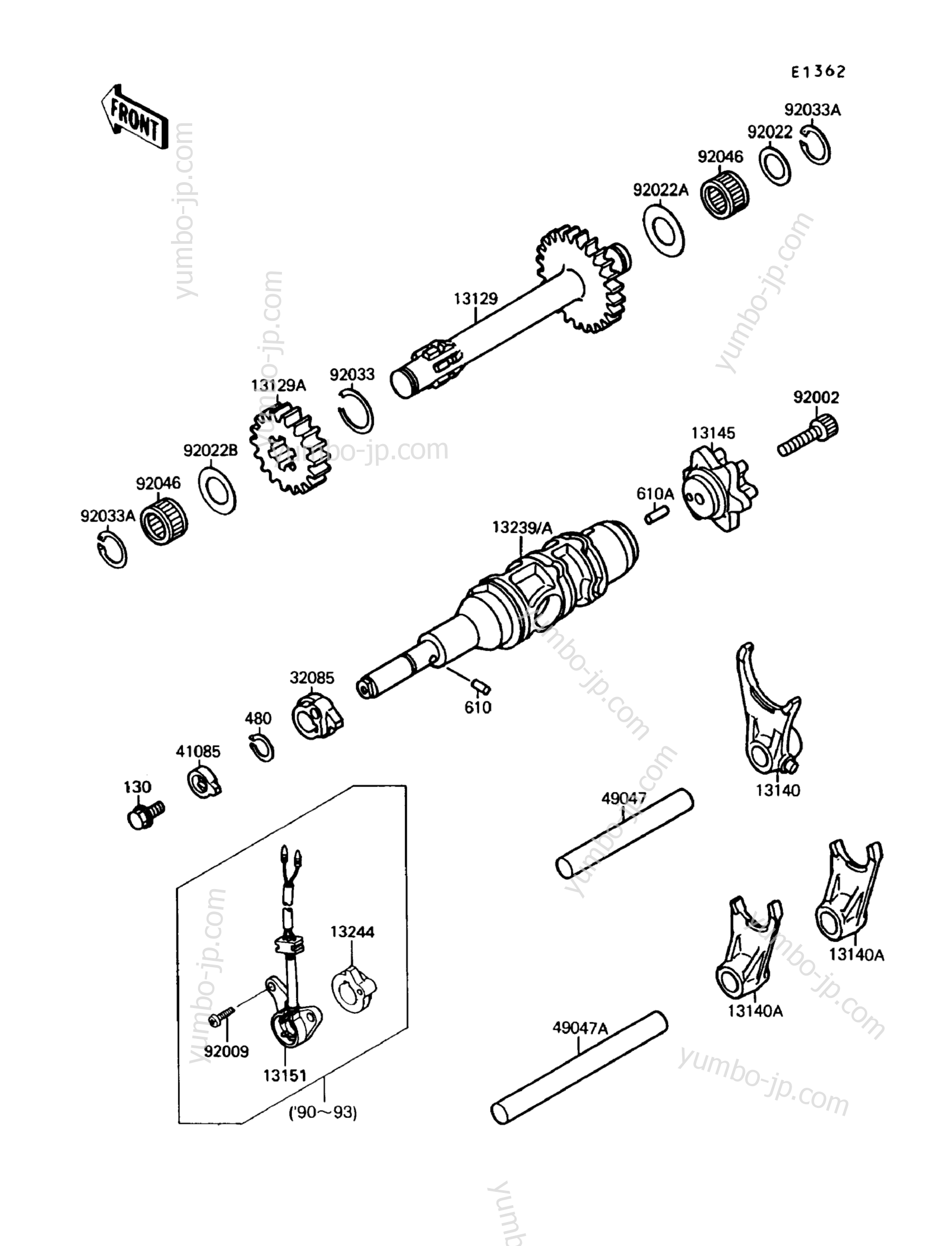 YUMBO | spare parts catalog for квадроцикла KAWASAKI MOJAVE 250