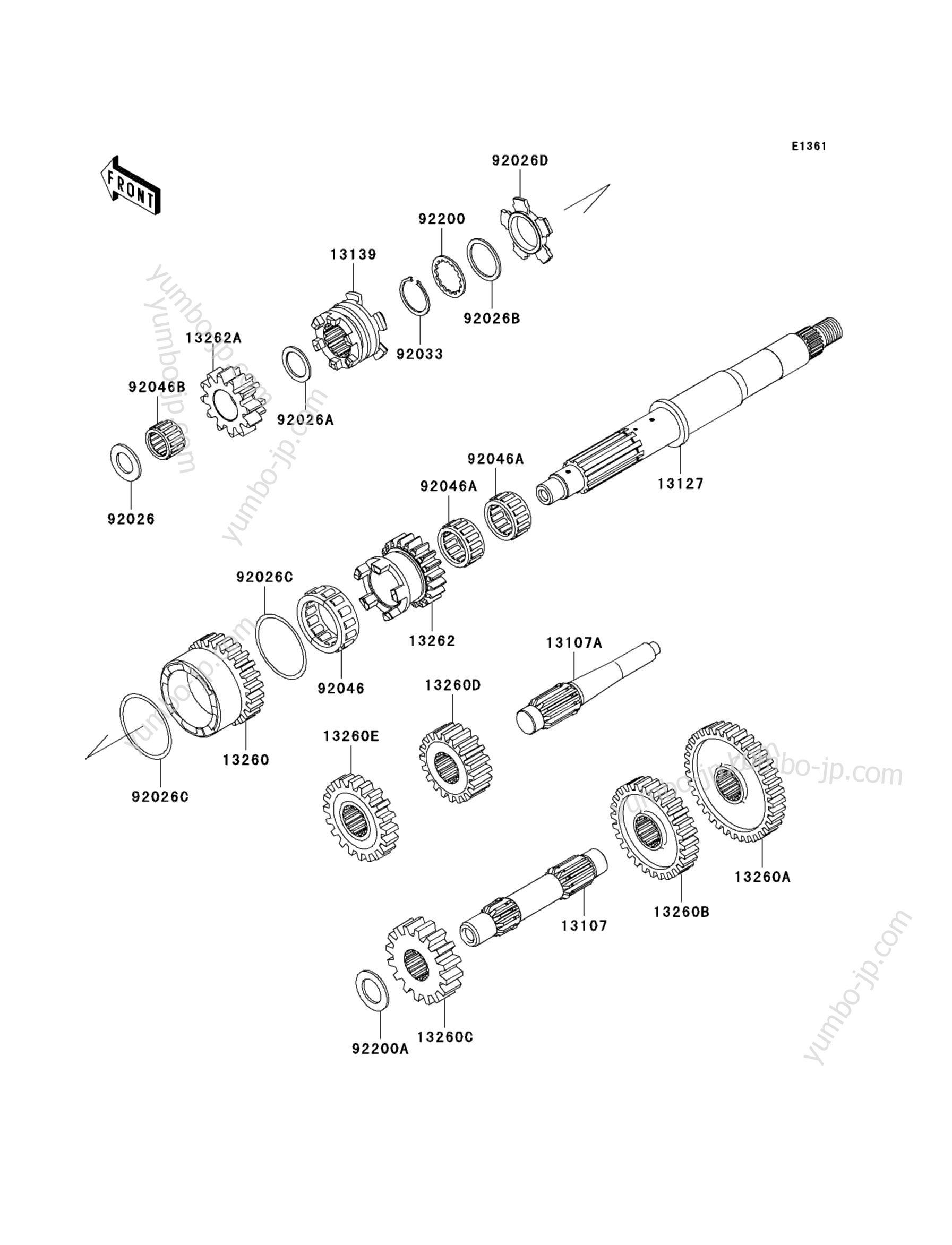 TRANSMISSION для квадроциклов KAWASAKI PRAIRIE 360 4X4 (KVF360CBF) 2011 г.