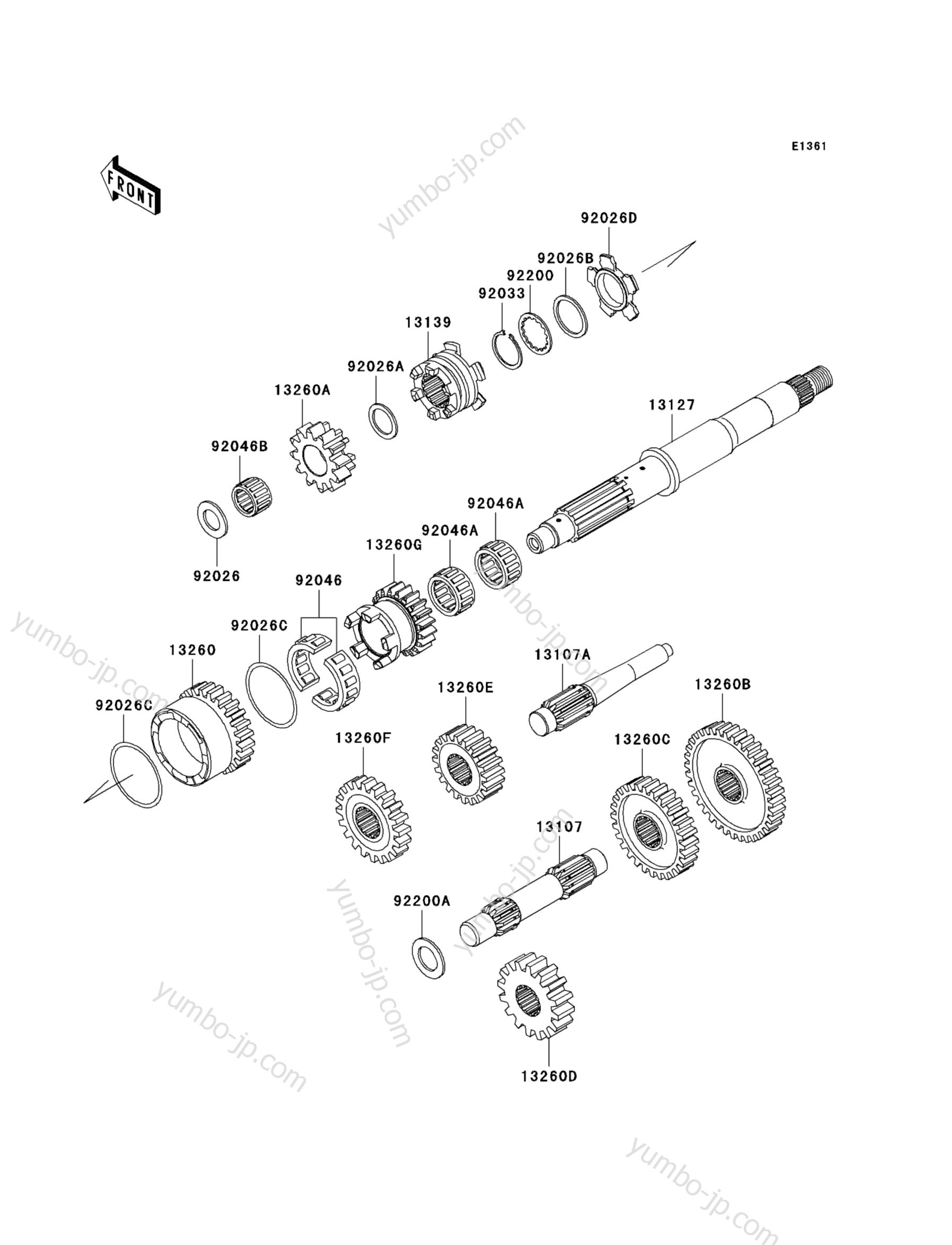 TRANSMISSION для квадроциклов KAWASAKI PRAIRIE 650 4X4 (KVF650-B2) 2003 г.