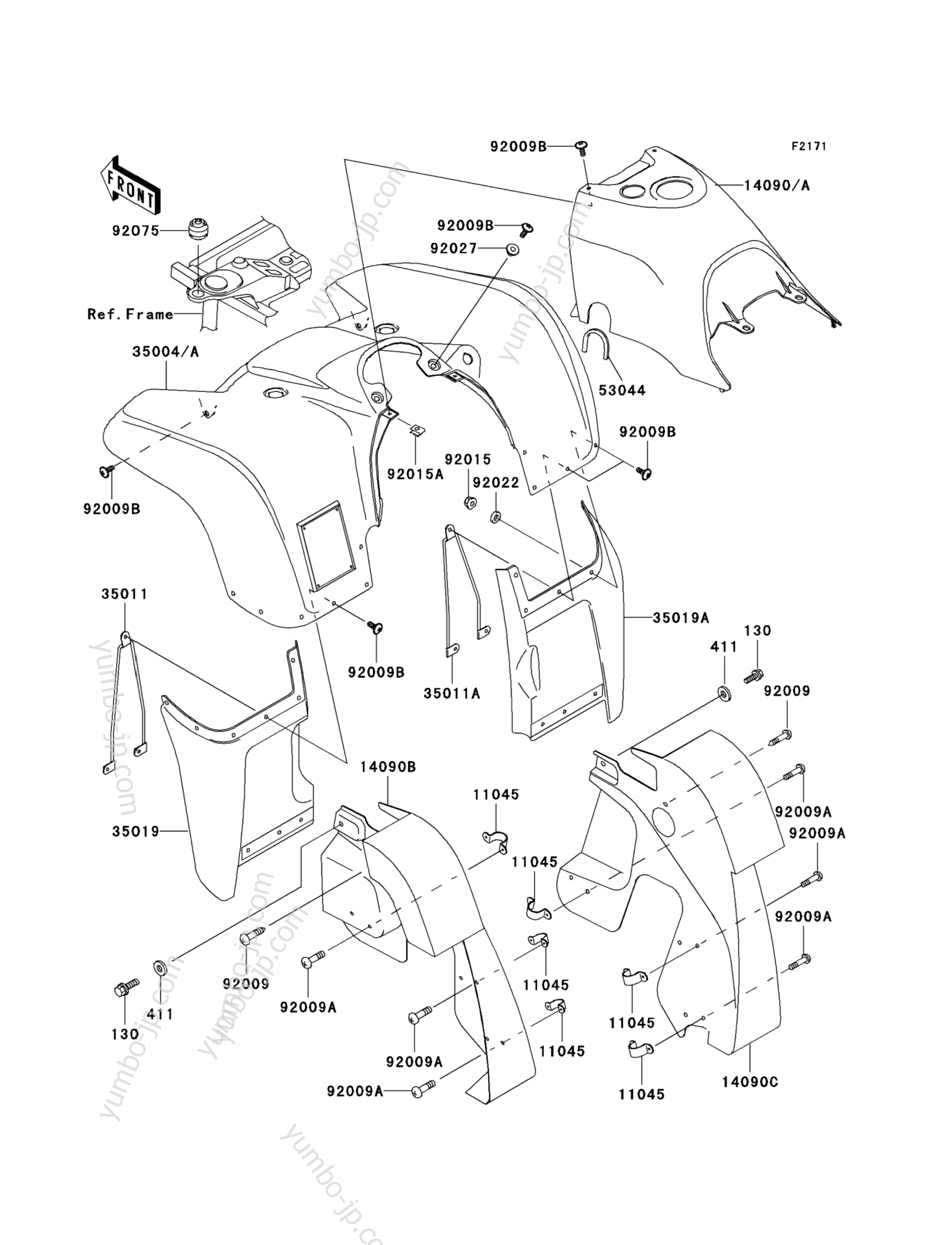 Front Fender(s) for ATVs KAWASAKI PRAIRIE 300 4X4 (KVF300-A2) 2000 year