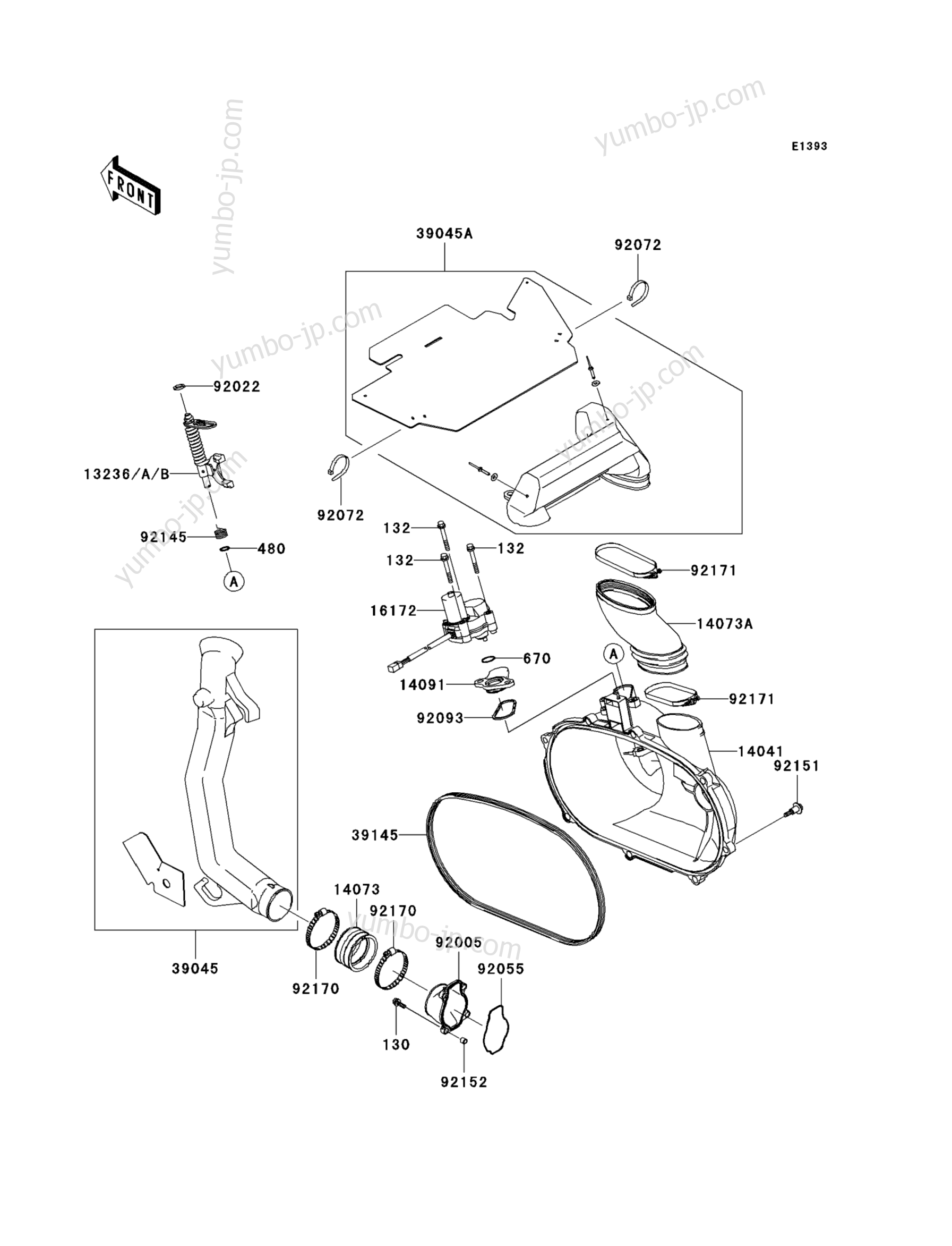 CONVERTER COVER/DRIVE BELT для квадроциклов KAWASAKI PRAIRIE 650 4X4 (KVF650-B2) 2003 г.