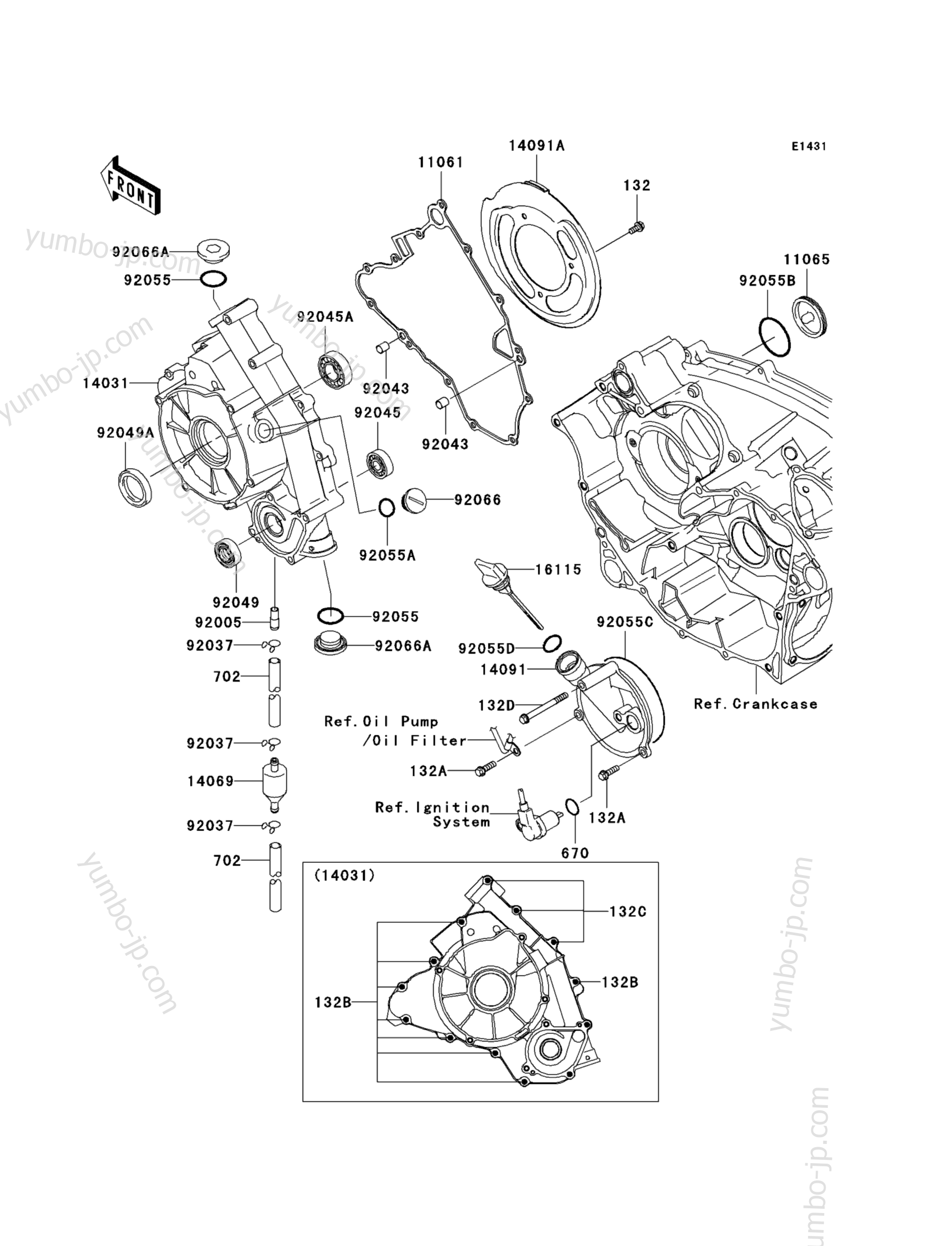 Engine Cover(s) for ATVs KAWASAKI BRUTE FORCE 650 4X4 (KVF650-D1) 2005 year