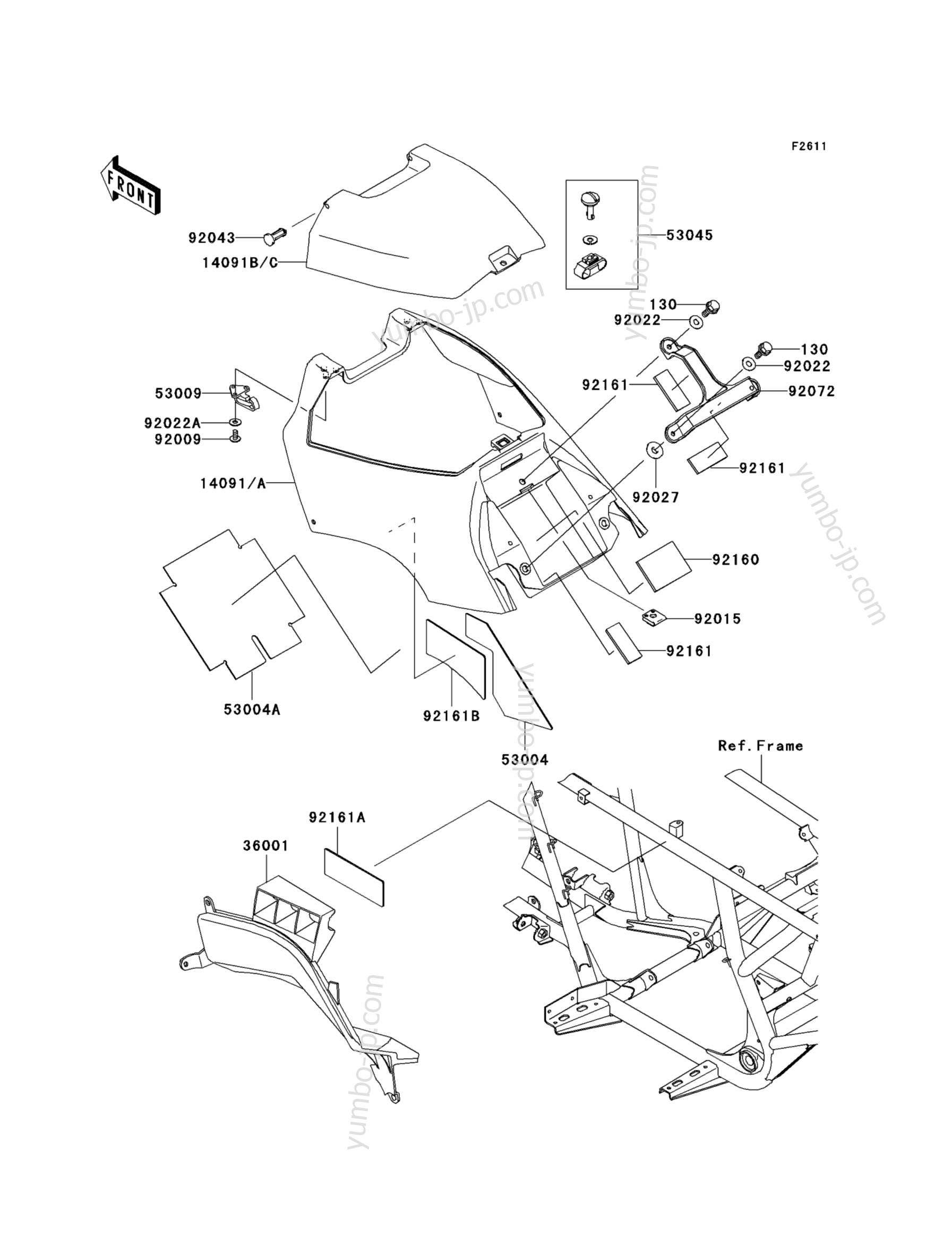 SIDE COVERS для квадроциклов KAWASAKI PRAIRIE 650 (KVF650-A1) 2002 г.