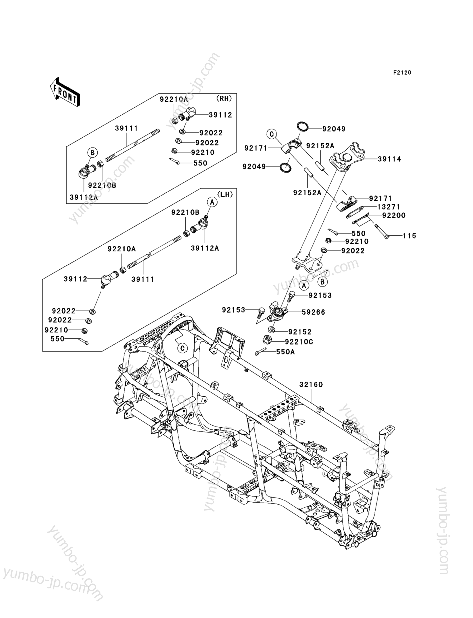 FRAME for ATVs KAWASAKI BRUTE FORCE 750 4X4I (KVF750B6F) 2006 year