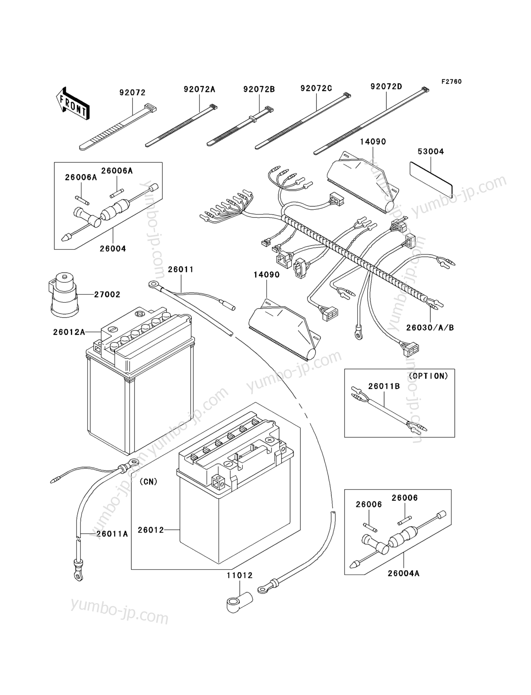 CHASSIS ELECTRICAL EQUIPMENT for ATVs KAWASAKI PRAIRIE 300 4X4 (KVF300-A4) 2002 year