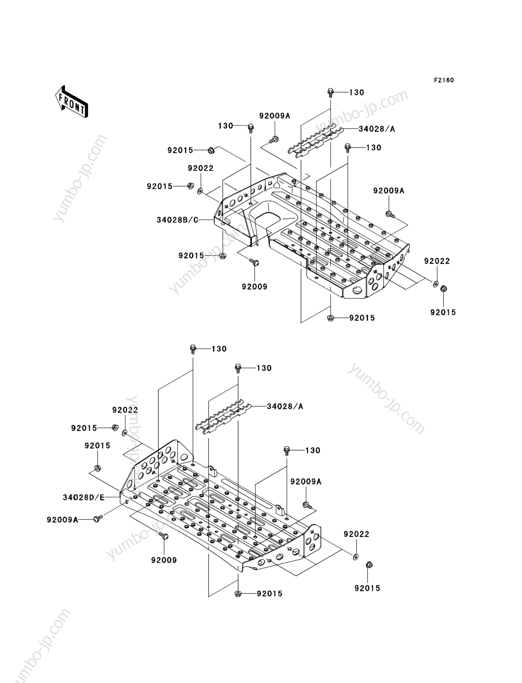 FOOTRESTS для квадроциклов KAWASAKI PRAIRIE 650 (KVF650-A1) 2002 г.