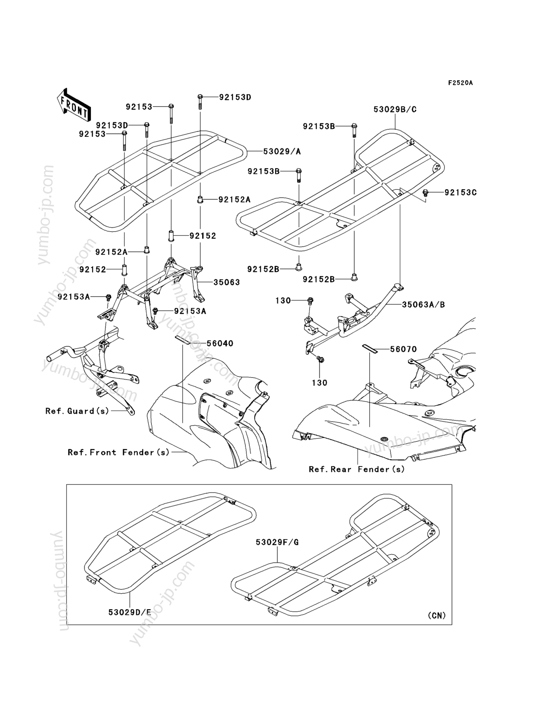 Carrier(s)(DAF/DBF) for ATVs KAWASAKI BRUTE FORCE 750 4X4I (KVF750DAF) 2010 year