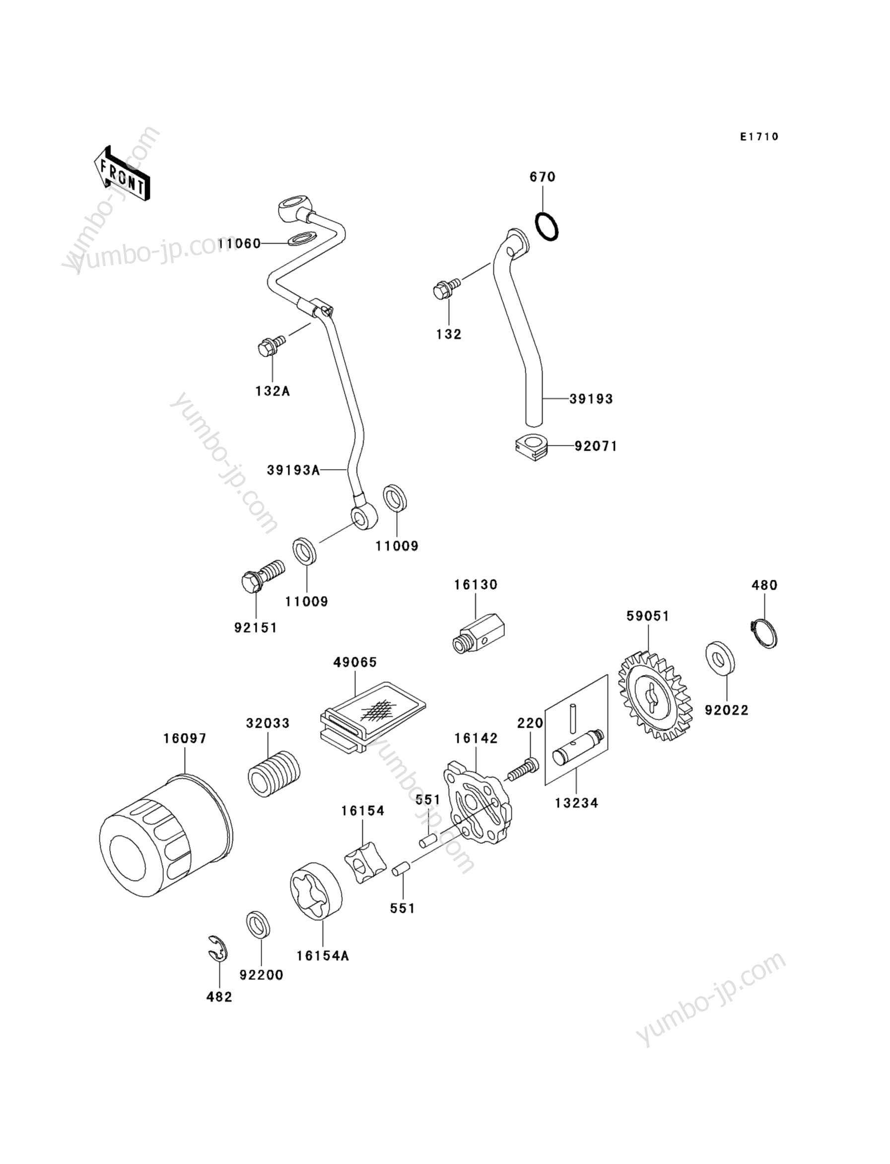 OIL PUMP/OIL FILTER для квадроциклов KAWASAKI PRAIRIE 300 4X4 (KVF300-A3) 2001 г.