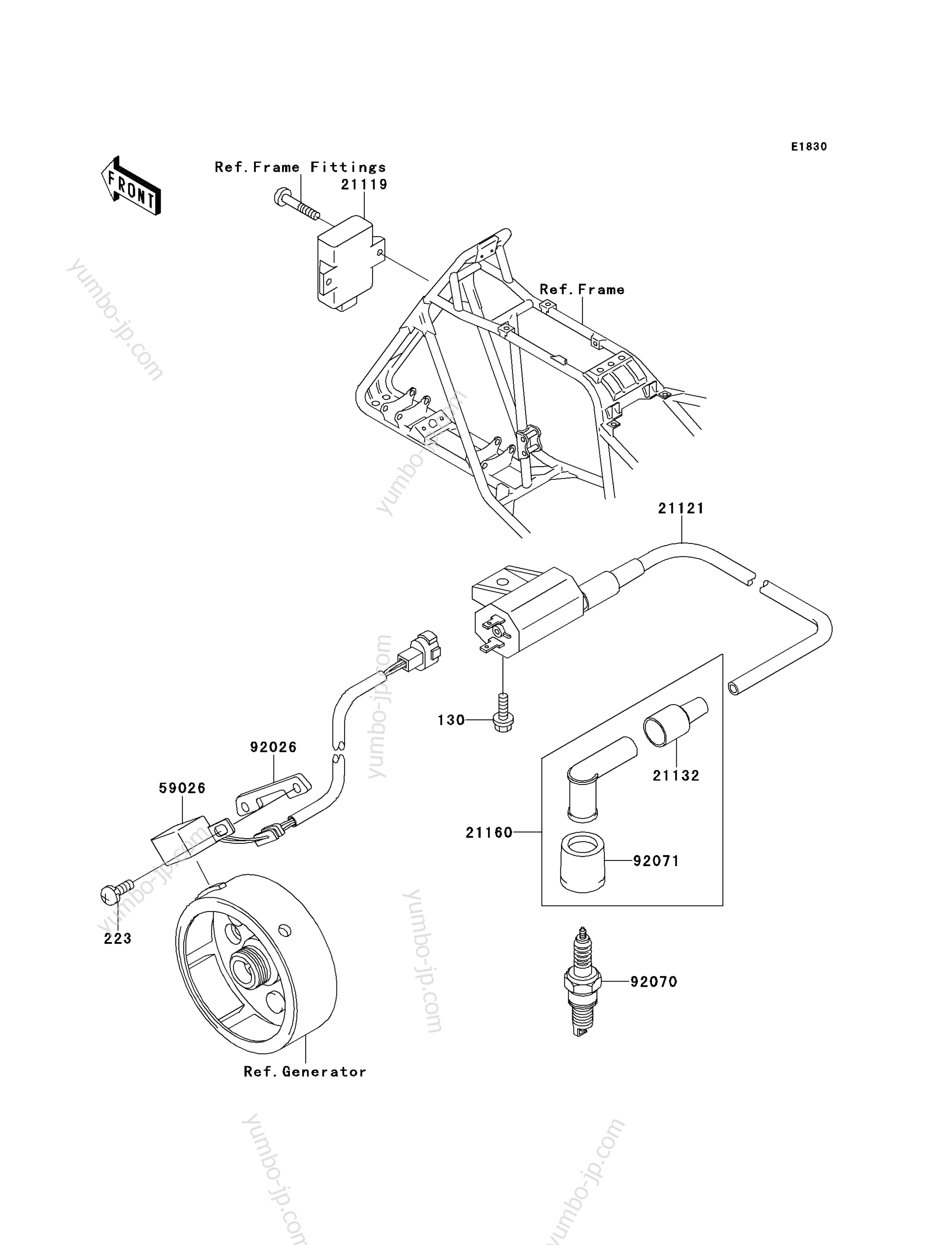 IGNITION SYSTEM для квадроциклов KAWASAKI BAYOU 250 (KLF250-A2) 2004 г.