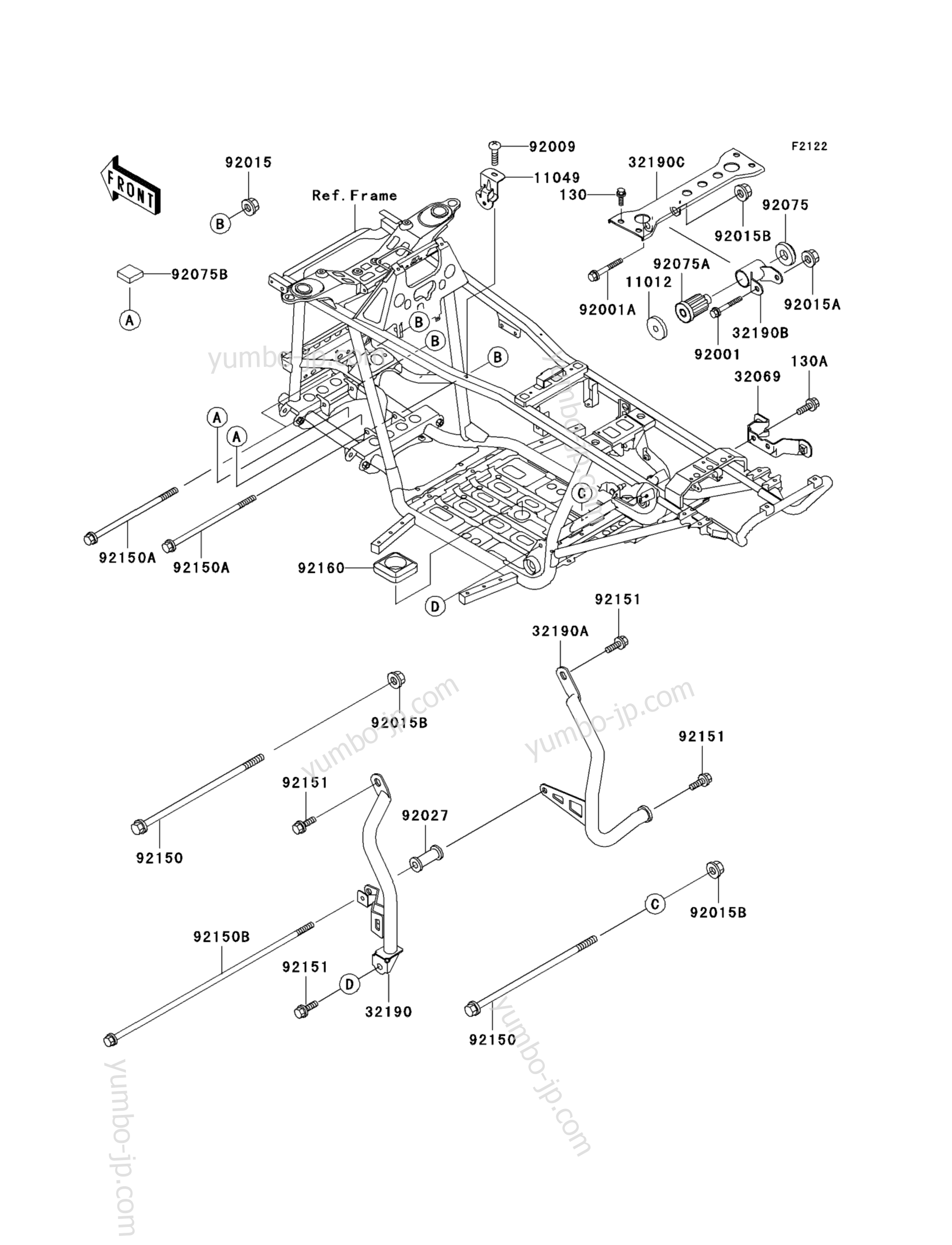 ENGINE MOUNT for ATVs KAWASAKI PRAIRIE 300 4X4 (KVF300-A3) 2001 year