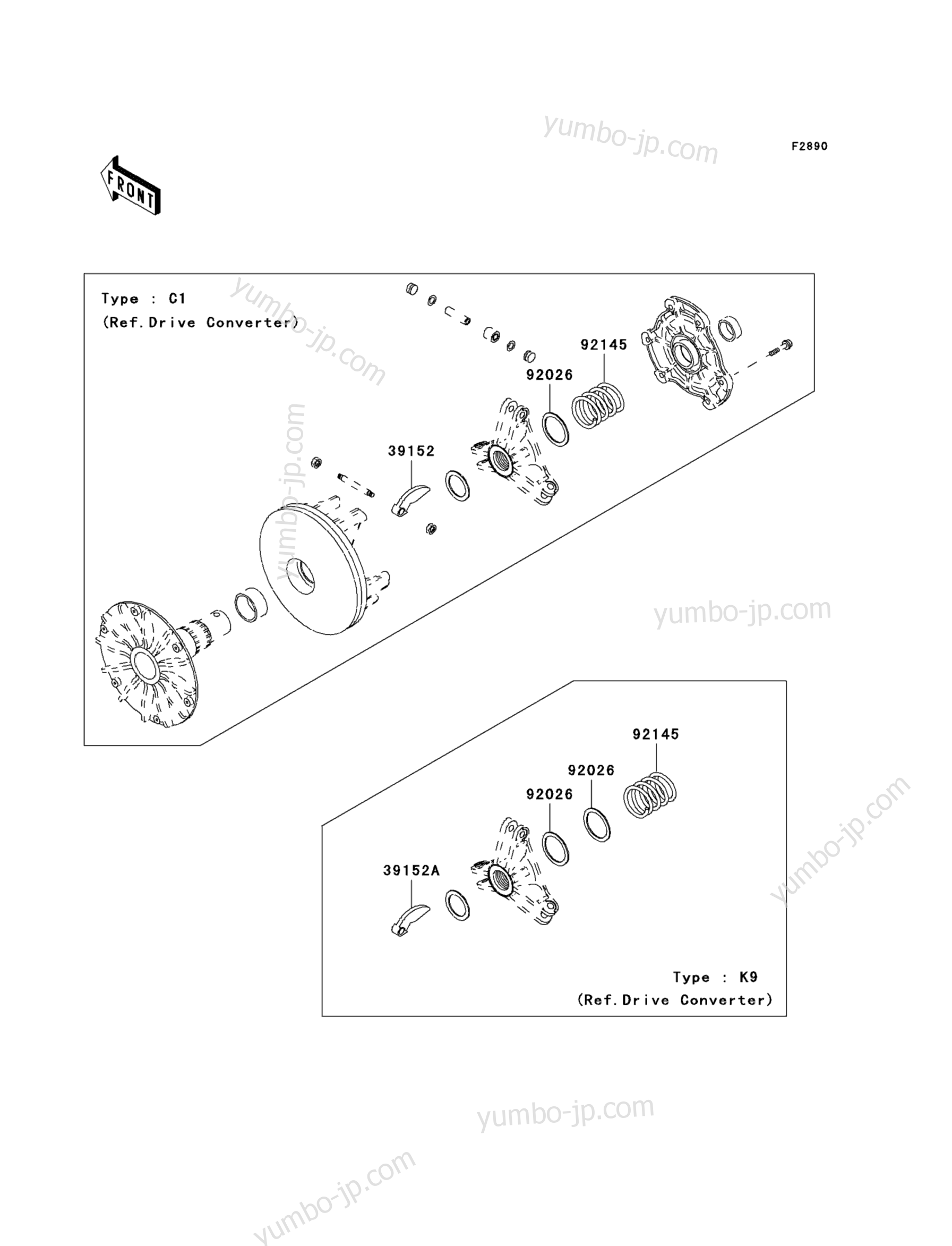 OPTIONAL PARTS(DRIVE CONVERTER) для квадроциклов KAWASAKI PRAIRIE 300 4X4 (KVF300-A3) 2001 г.