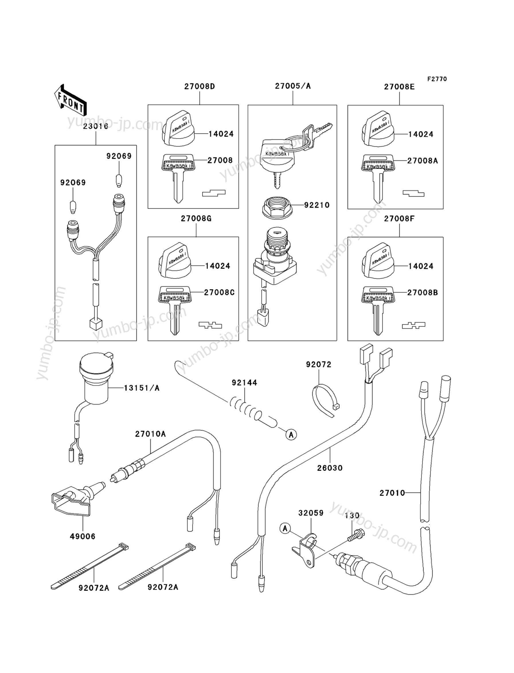 IGNITION SWITCH для квадроциклов KAWASAKI PRAIRIE 300 4X4 (KVF300-A3) 2001 г.