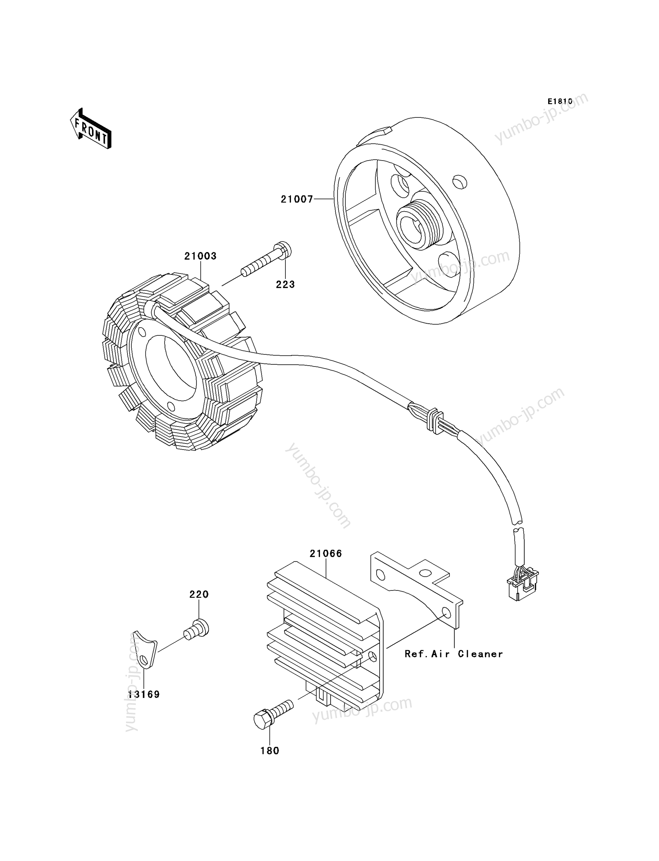 GENERATOR for ATVs KAWASAKI BAYOU 250 (KLF250-A3) 2005 year