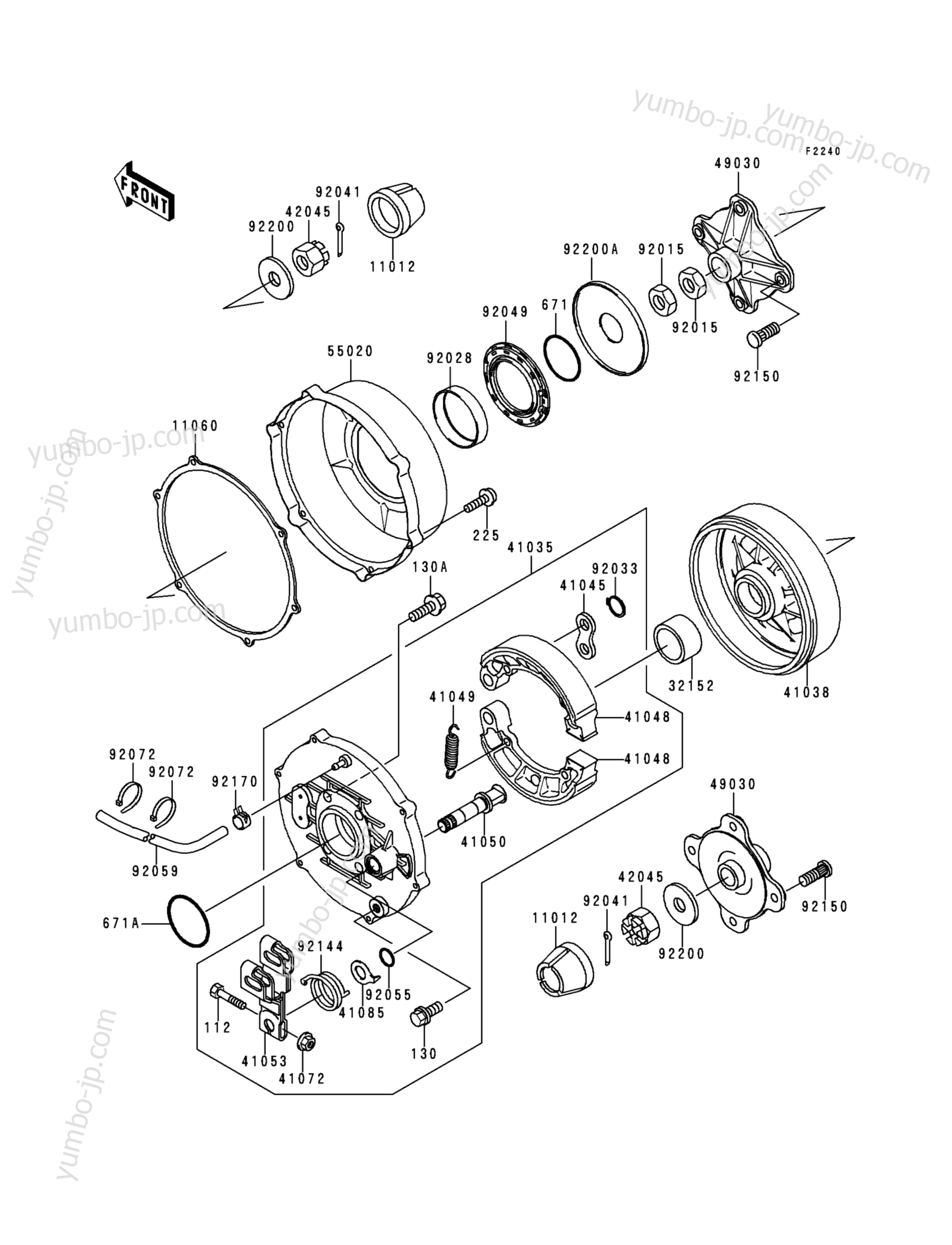 REAR HUB для квадроциклов KAWASAKI PRAIRIE 400 (KVF400-B1) 1998 г.