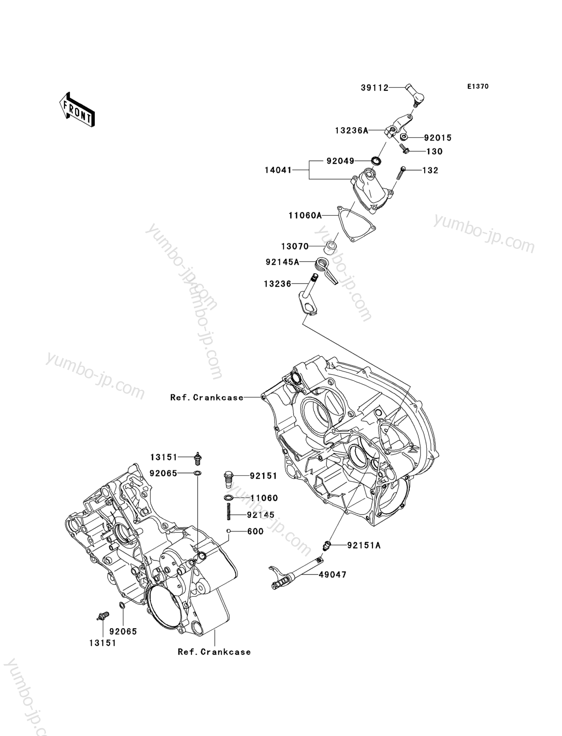 GEAR CHANGE MECHANISM for ATVs KAWASAKI BRUTE FORCE 650 4X4 (KVF650-E1) 2005 year