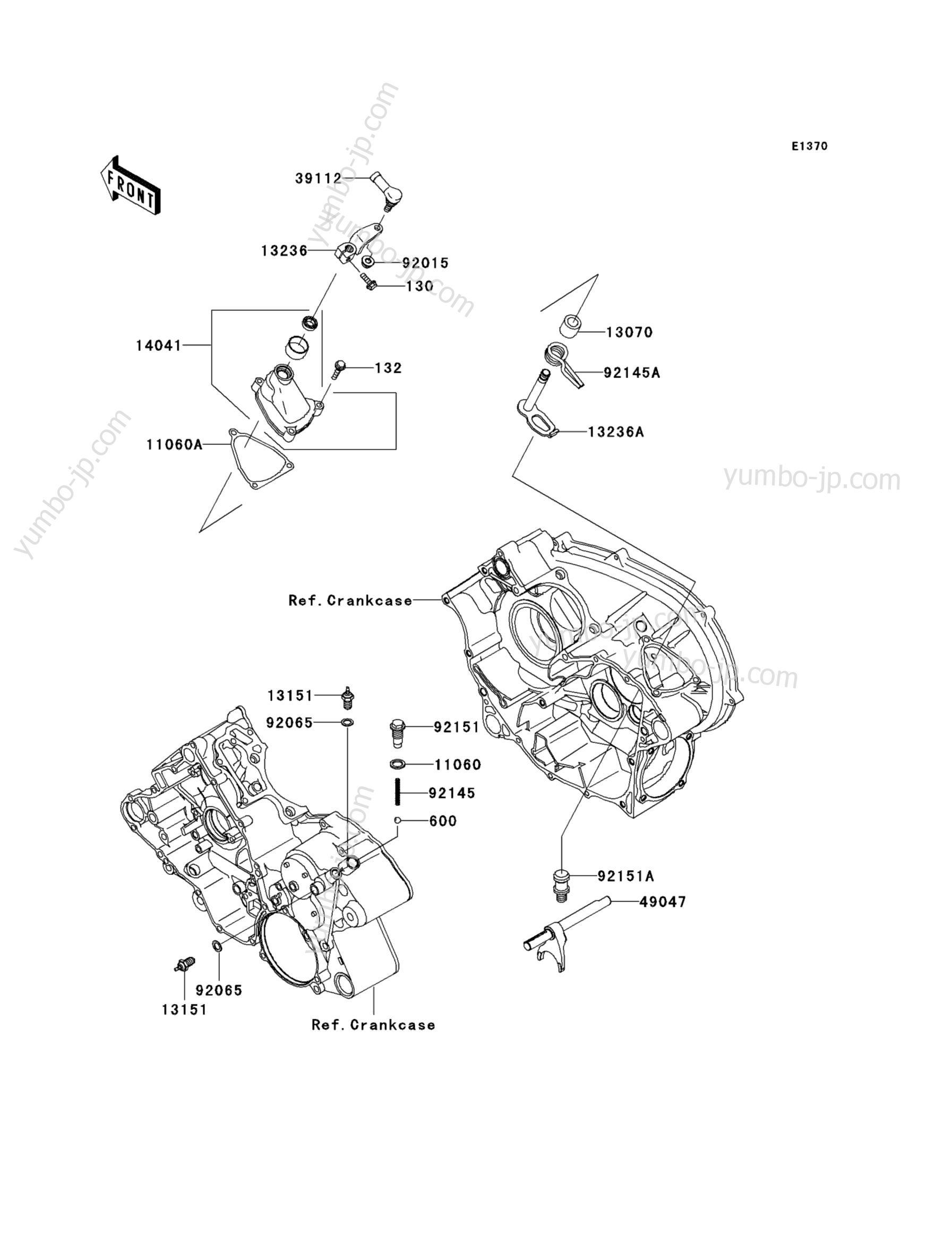 GEAR CHANGE MECHANISM for ATVs KAWASAKI PRAIRIE 650 (KVF650-A1) 2002 year