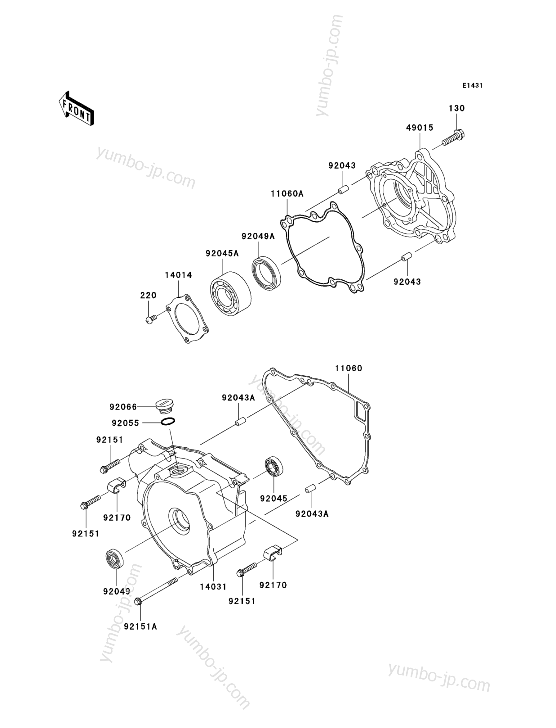 Engine Cover(s) for ATVs KAWASAKI PRAIRIE 300 4X4 (KVF300-A4) 2002 year