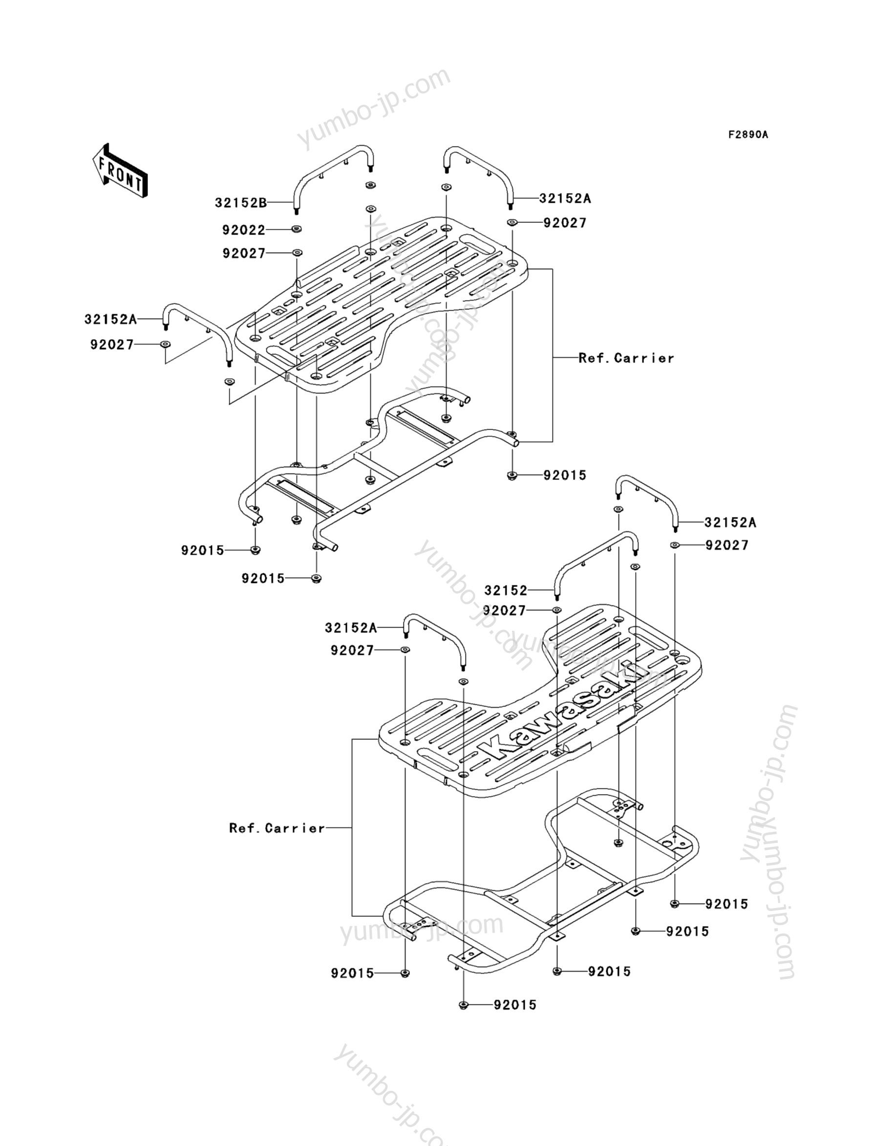 Optional Parts(Carrier Guard) for ATVs KAWASAKI PRAIRIE 300 4X4 (KVF300-A3) 2001 year