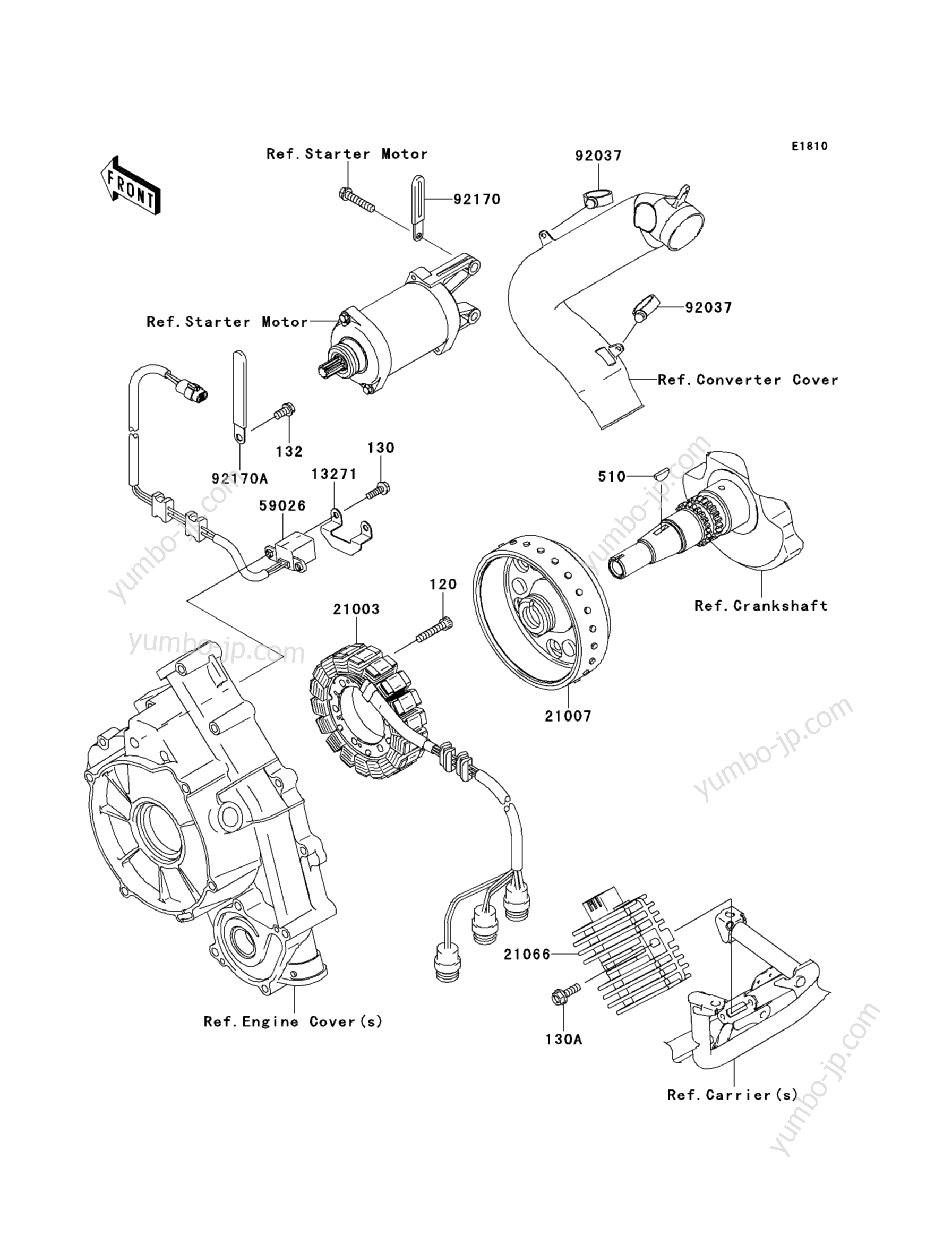 GENERATOR for ATVs KAWASAKI BRUTE FORCE 750 4X4I (KVF750DAF) 2010 year