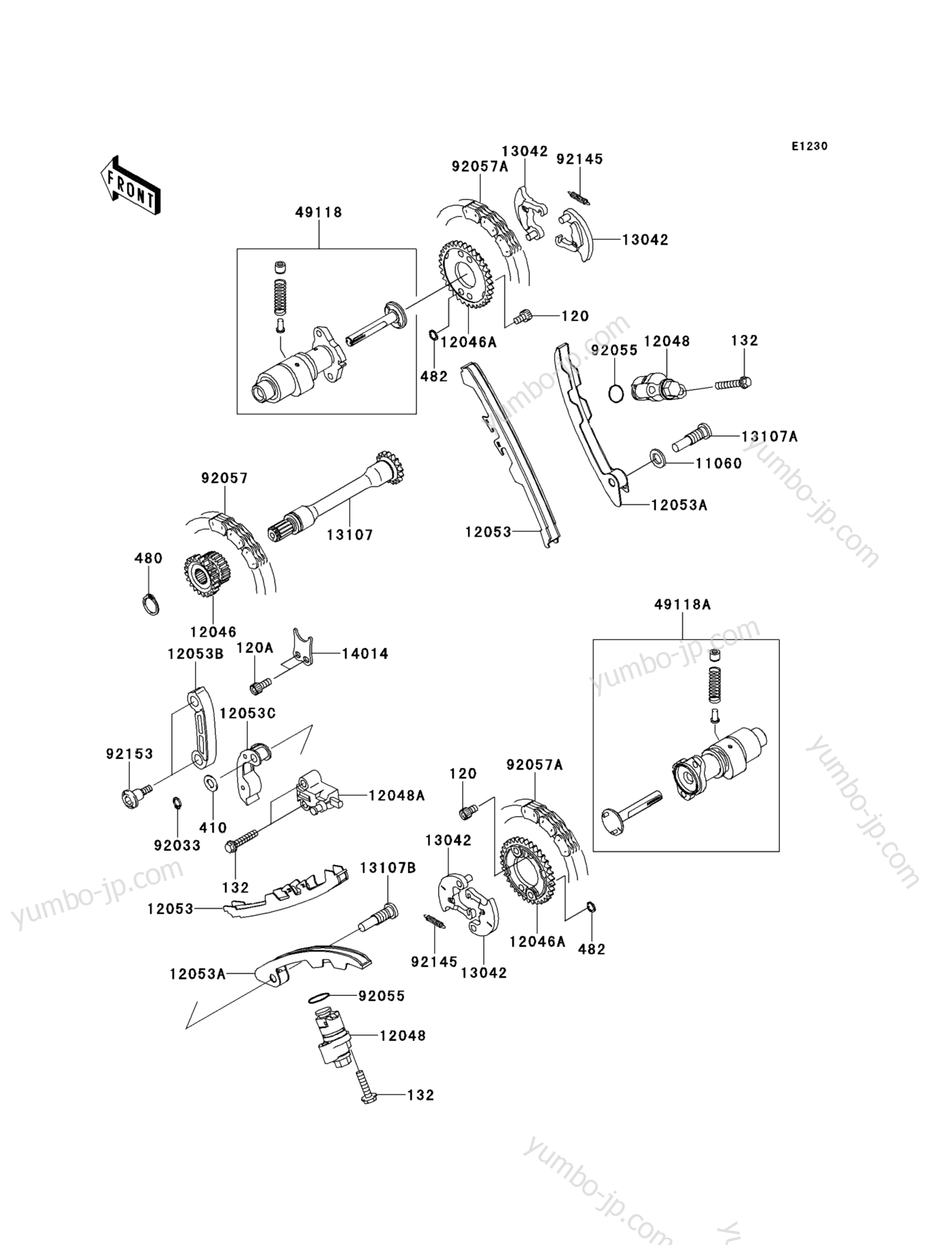 Camshaft(s)/Tensioner for ATVs KAWASAKI BRUTE FORCE 750 4X4I (KVF750D9F) 2009 year