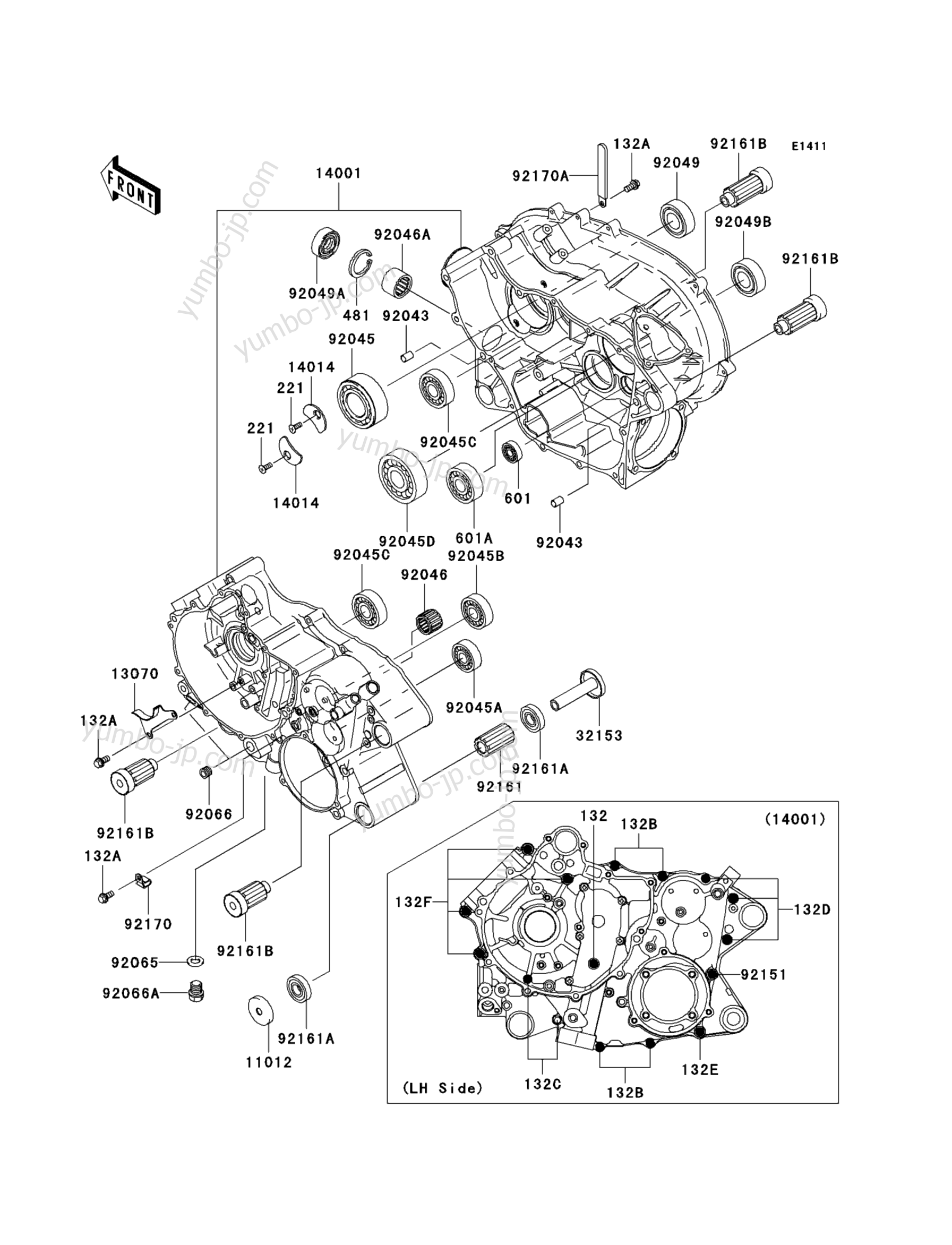 CRANKCASE for ATVs KAWASAKI PRAIRIE 360 4X4 (KVF360CBF) 2011 year